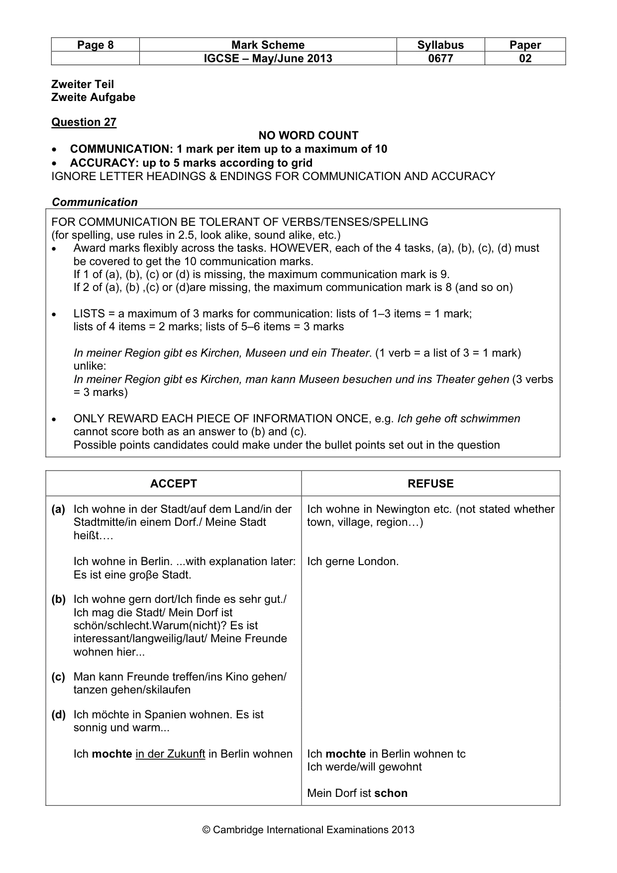 Mark scheme, page 8 of 12