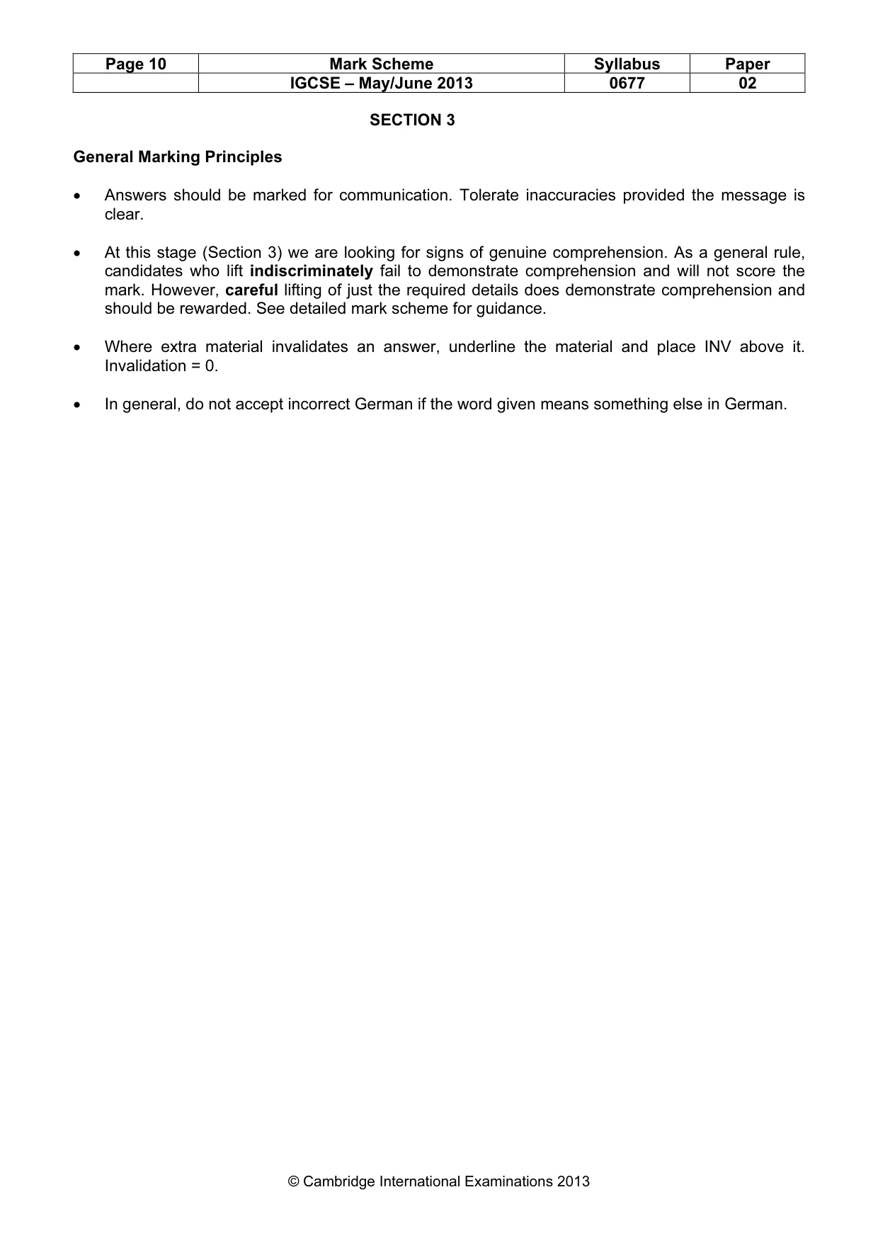 Mark scheme, page 10 of 12