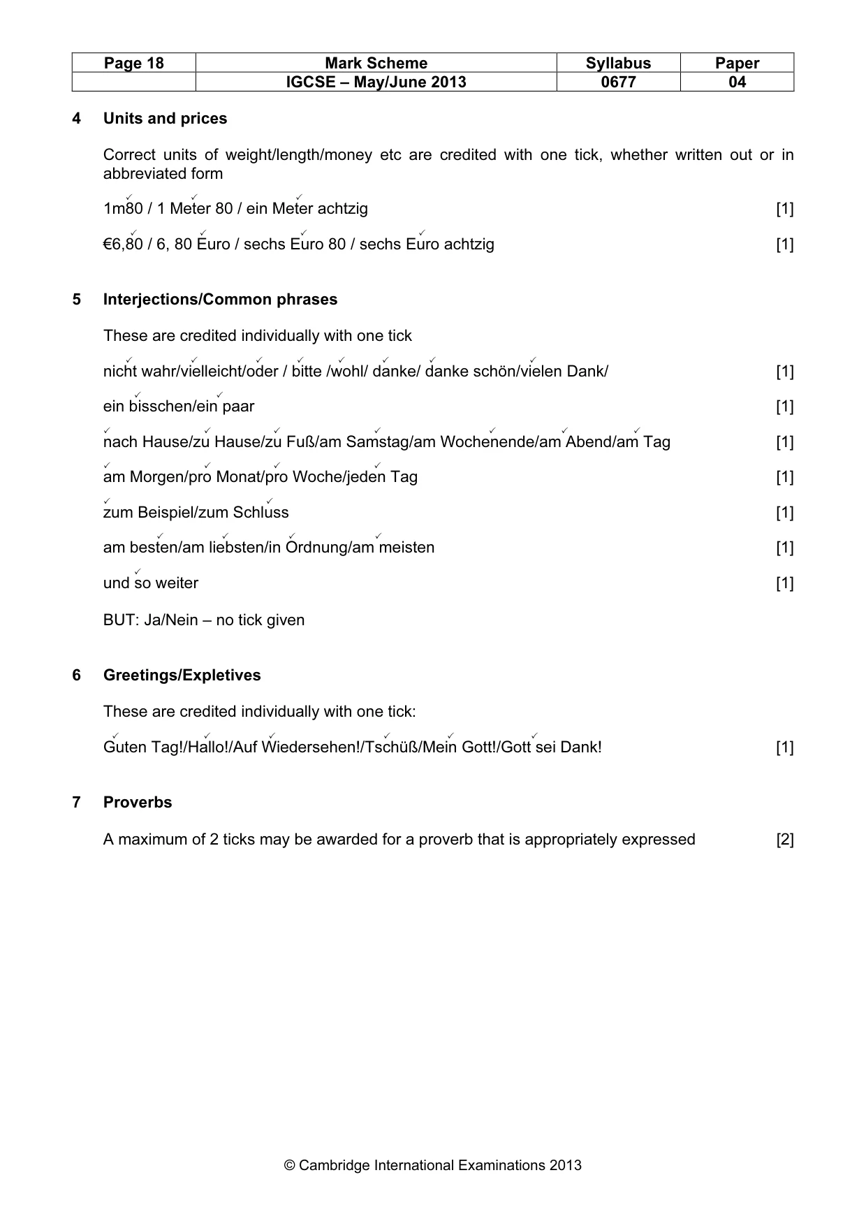 Mark scheme, page 18 of 20