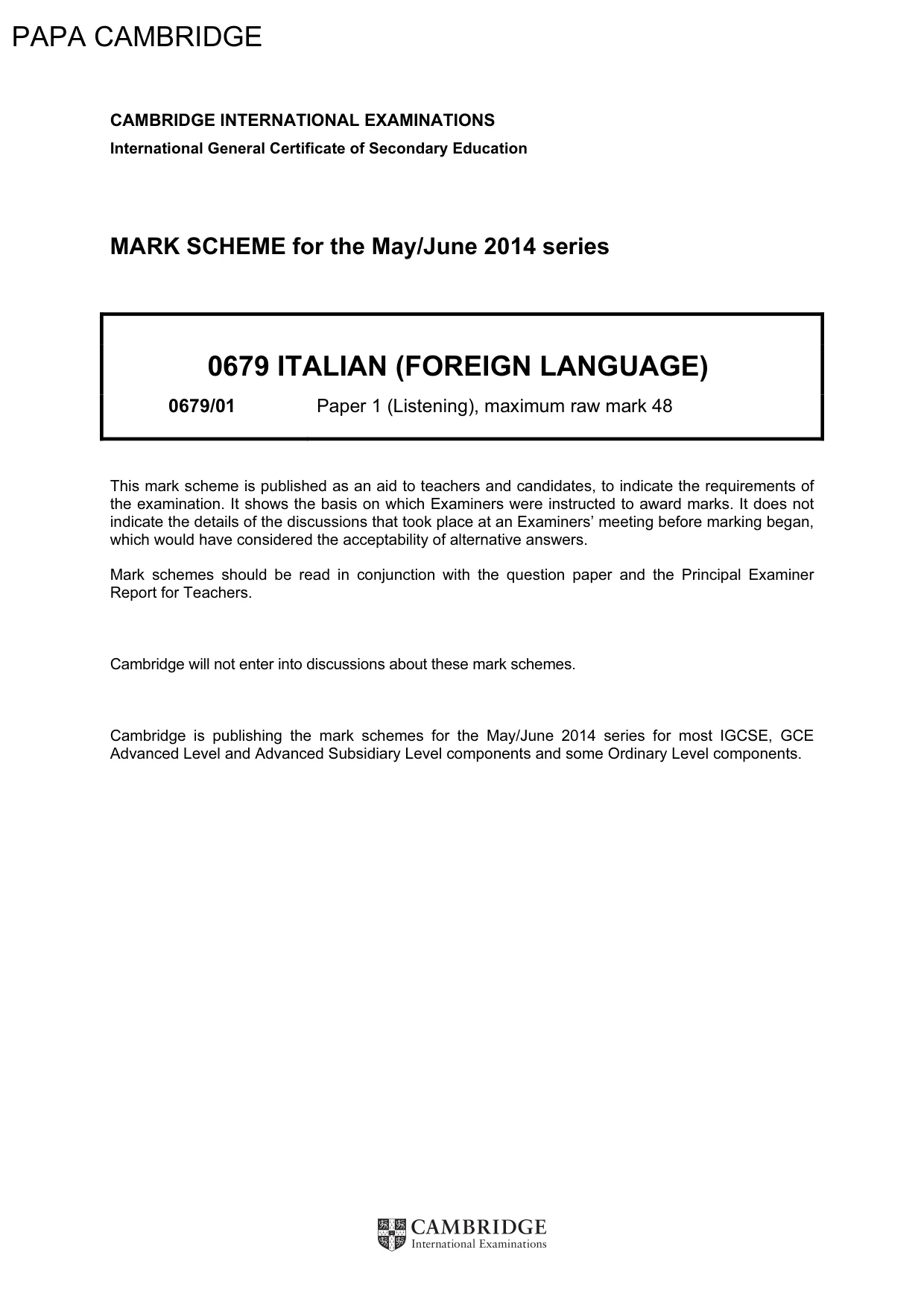 Mark scheme, page 1 of 9