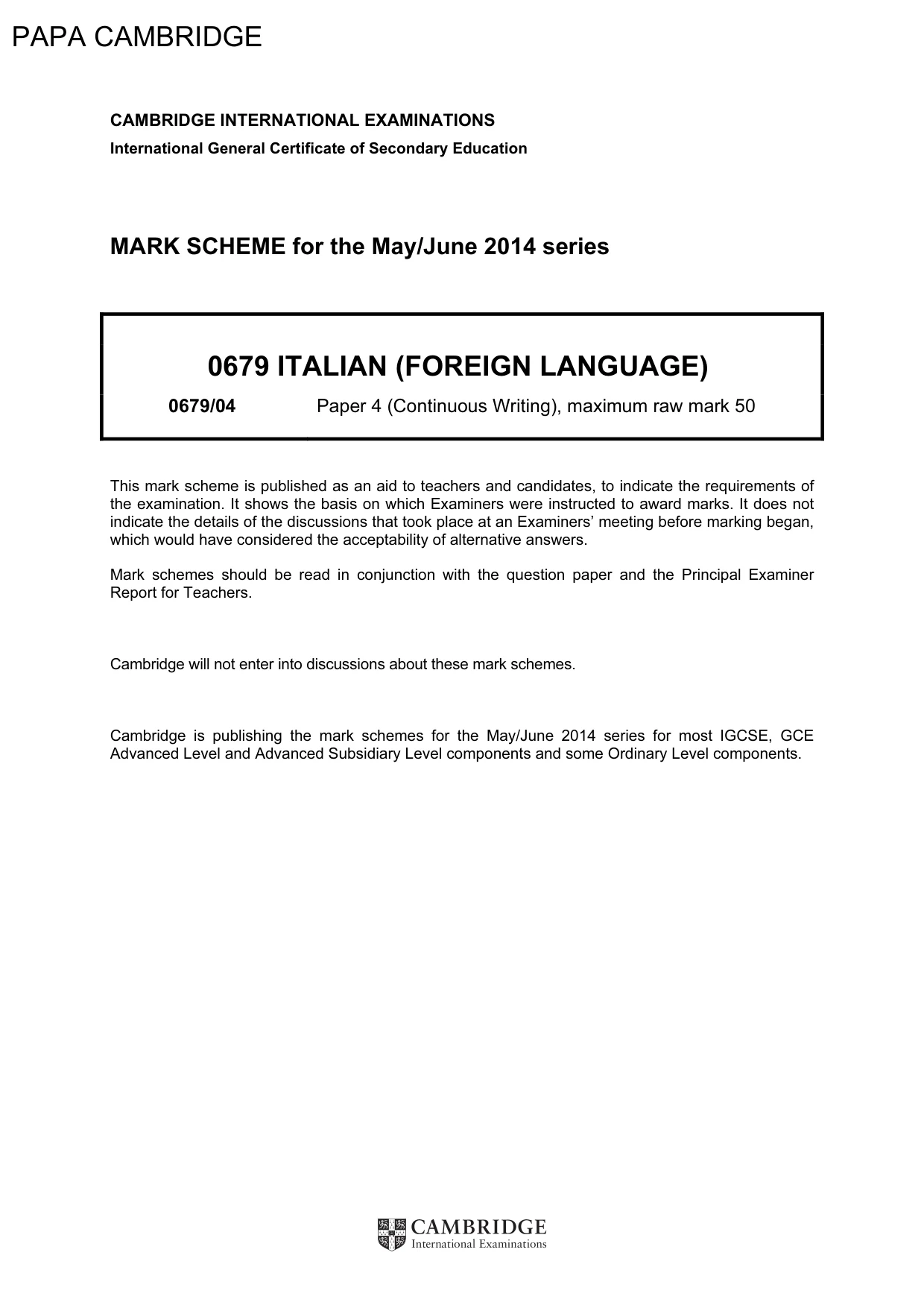 Mark scheme, page 1 of 23