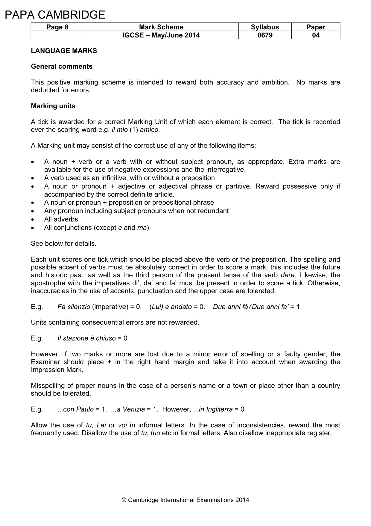Mark scheme, page 8 of 23