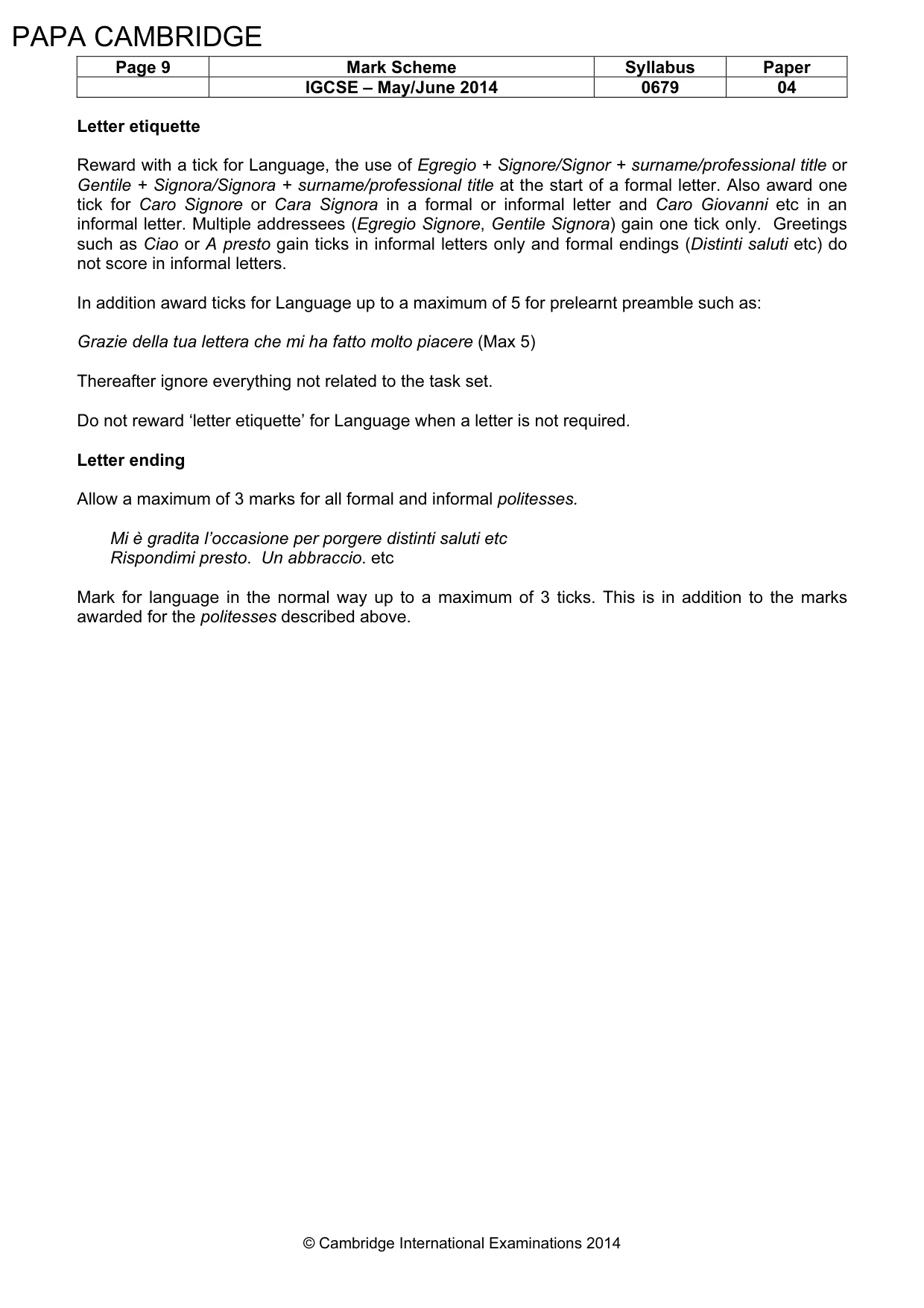 Mark scheme, page 9 of 23