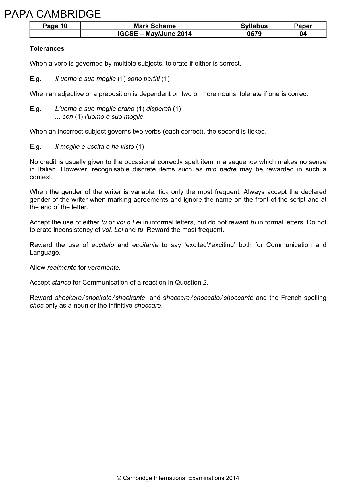 Mark scheme, page 10 of 23
