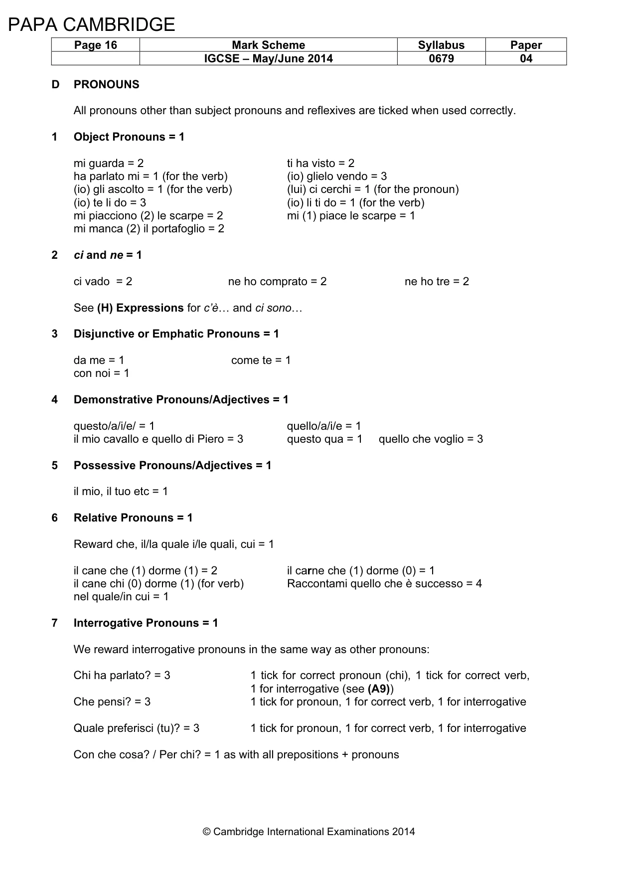 Mark scheme, page 16 of 23