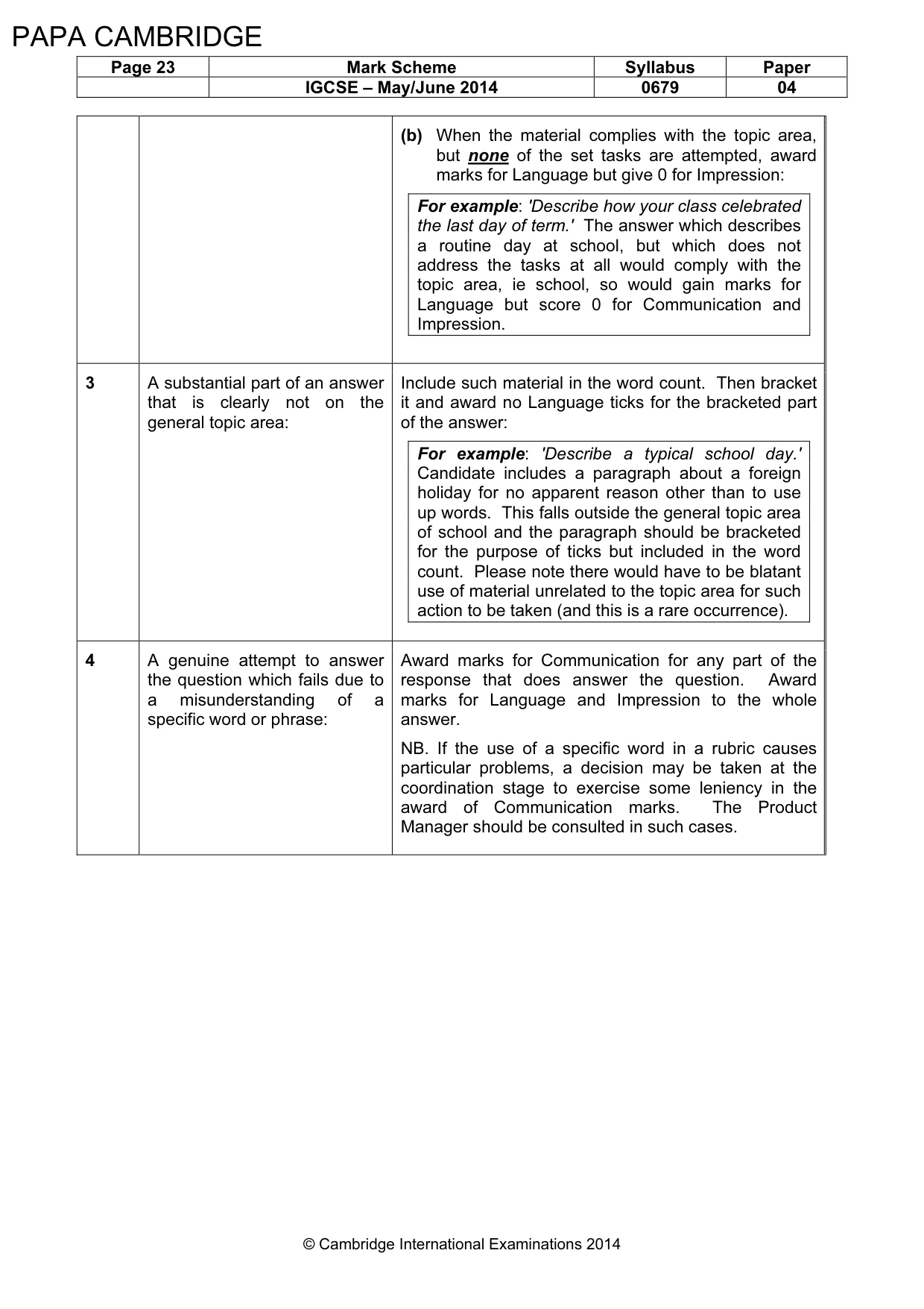 Mark scheme, page 23 of 23