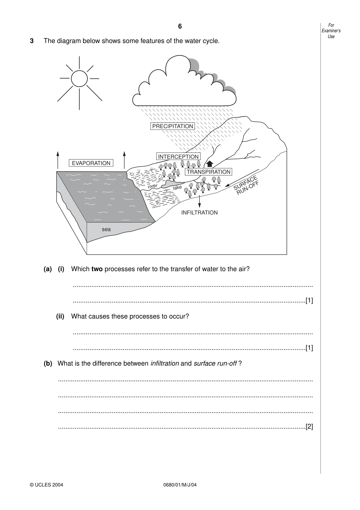 Cambridge IGCSE Environmental Management 0680 2004 May/June Paper 1 · Variant 1 question paper, page 6 of 12