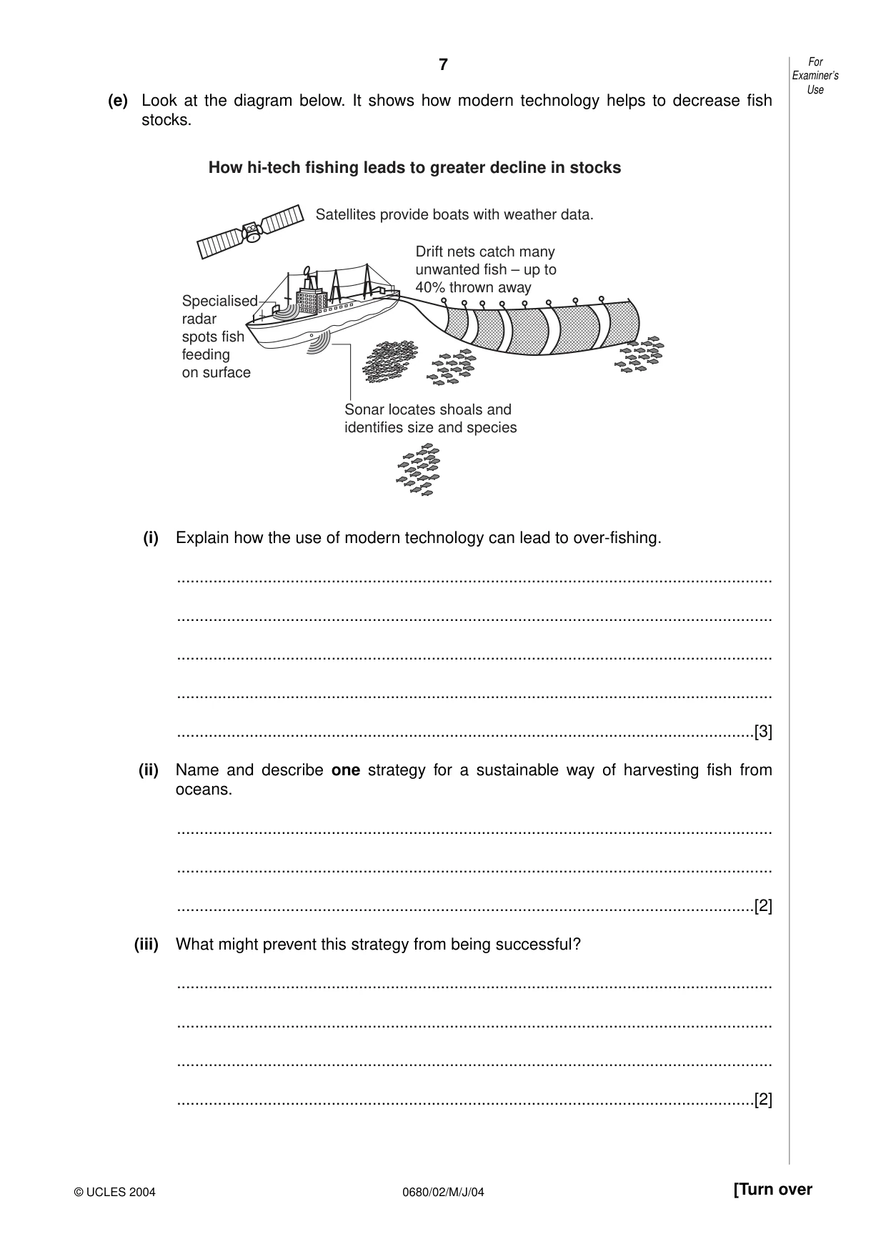 Cambridge IGCSE Environmental Management 0680 2004 May/June Paper 2 · Variant 1 question paper, page 7 of 20