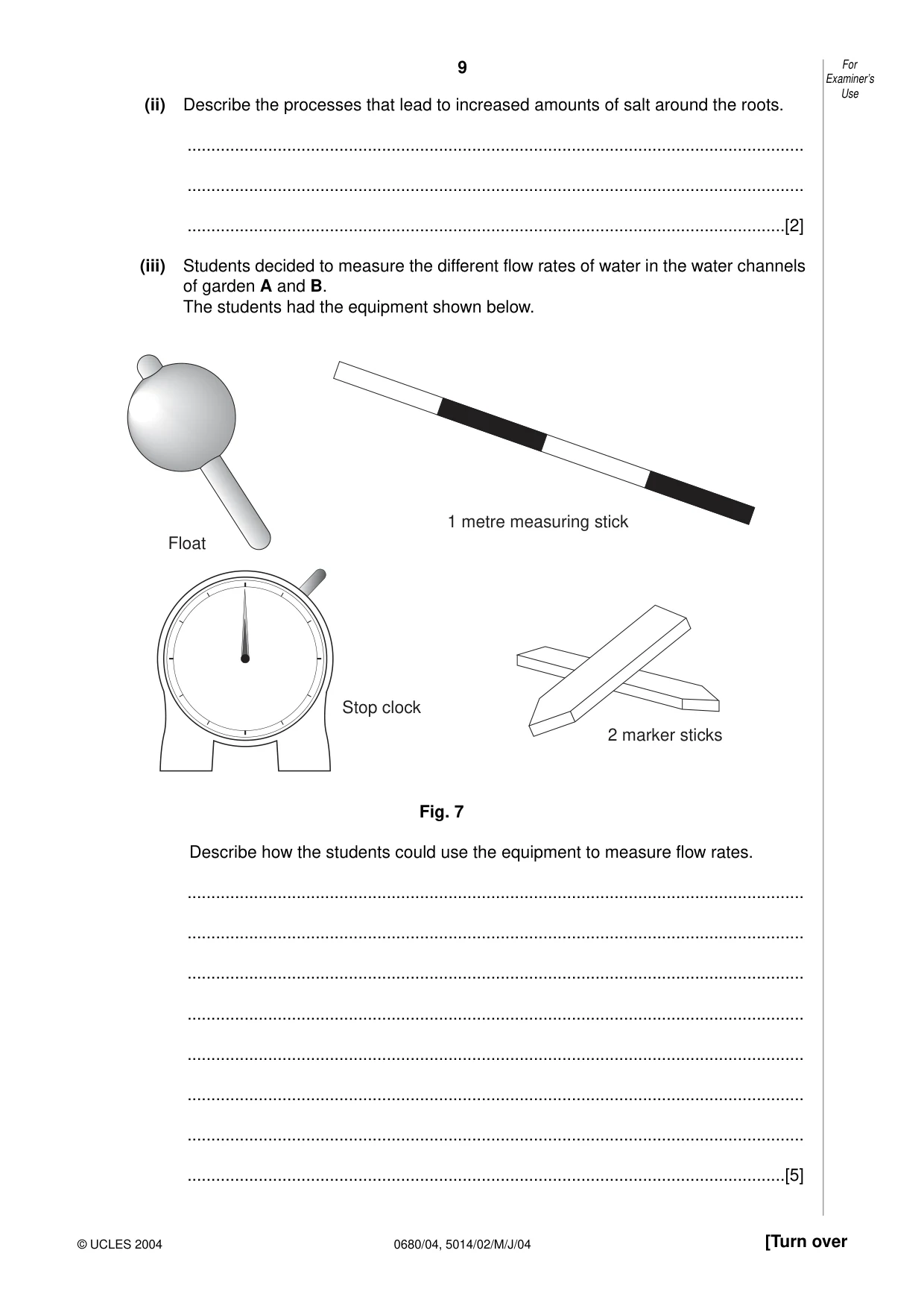 Cambridge IGCSE Environmental Management 0680 2004 May/June Paper 4 · Variant 1 question paper, page 9 of 16