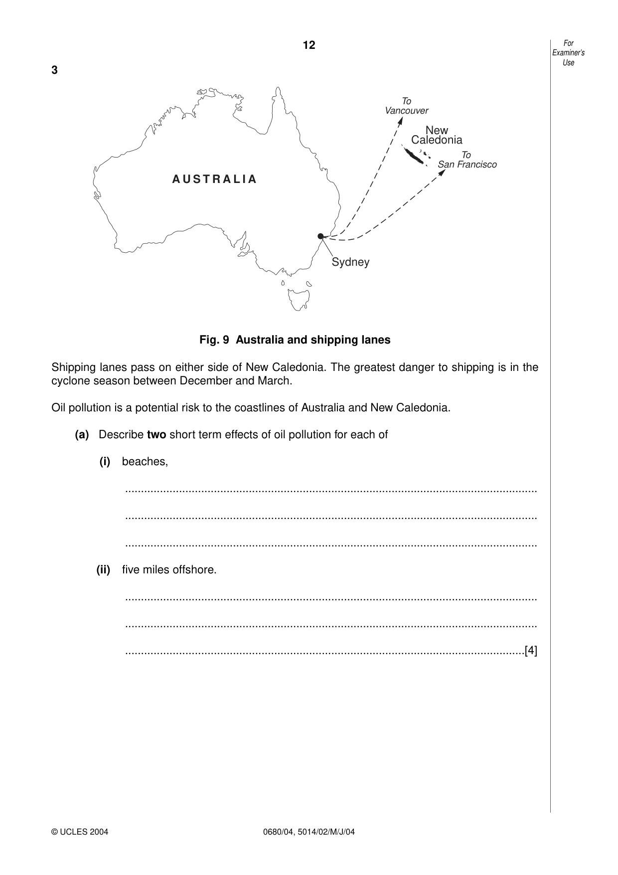 Cambridge IGCSE Environmental Management 0680 2004 May/June Paper 4 · Variant 1 question paper, page 12 of 16