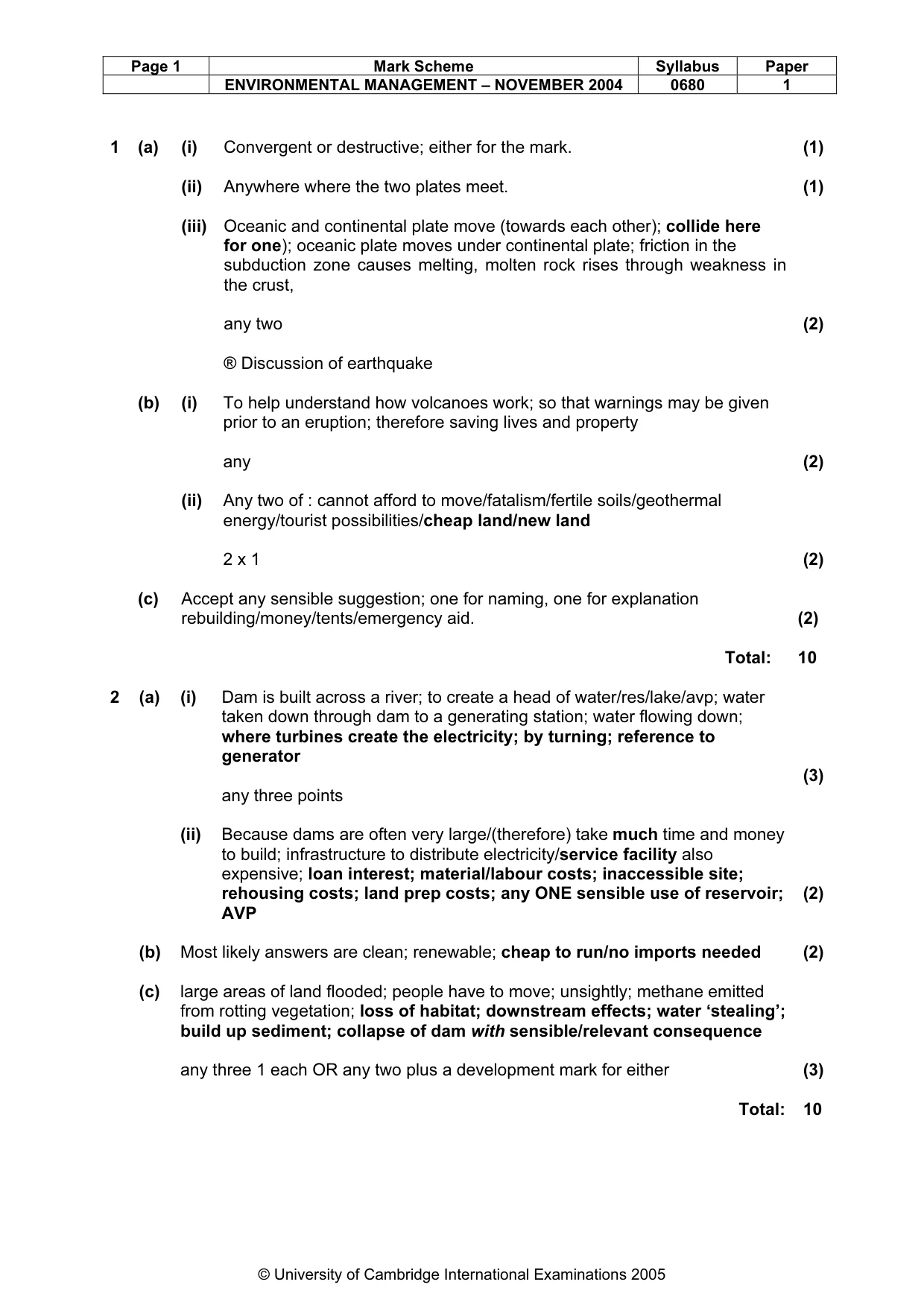 Mark scheme, page 4 of 6