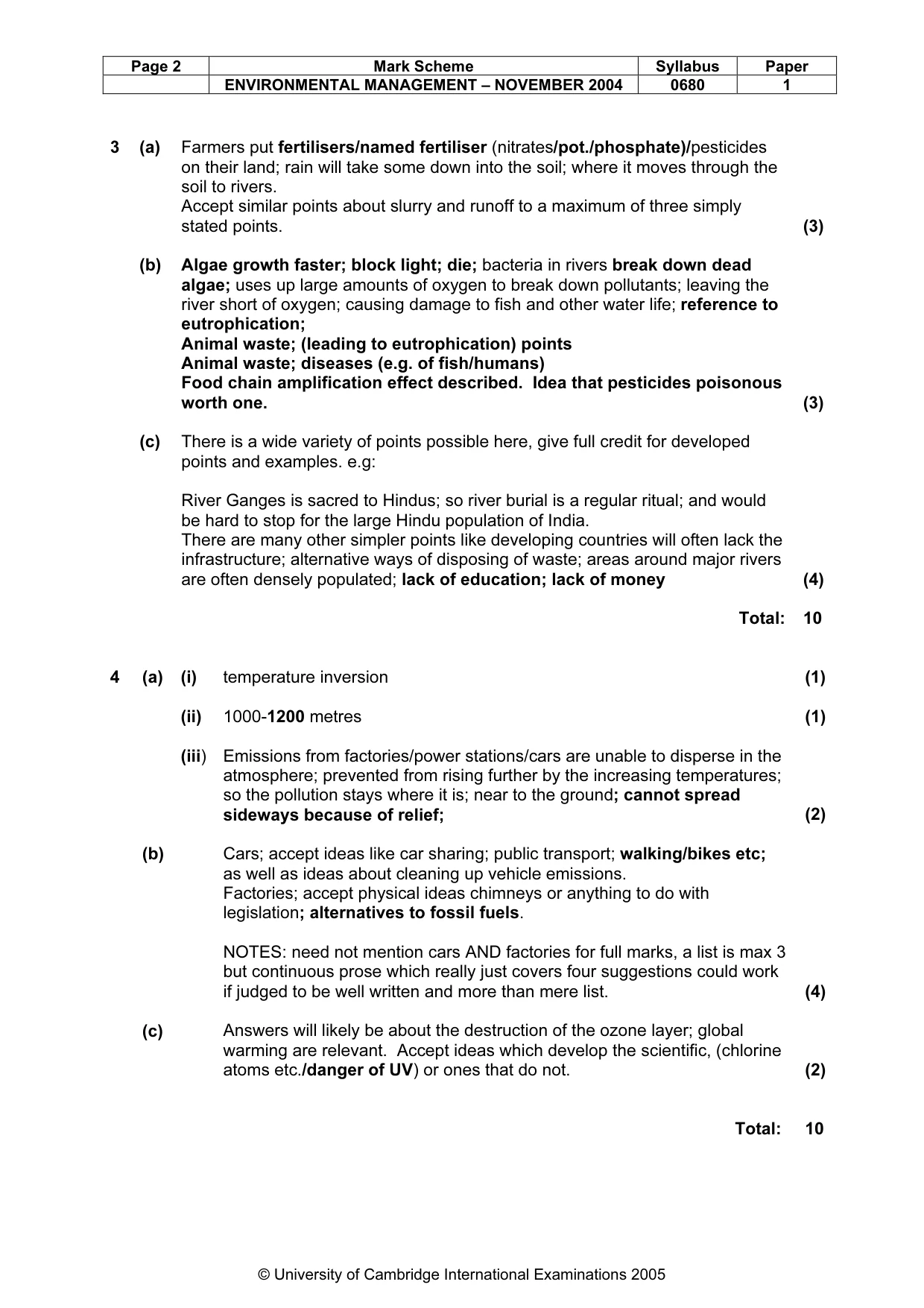 Mark scheme, page 5 of 6