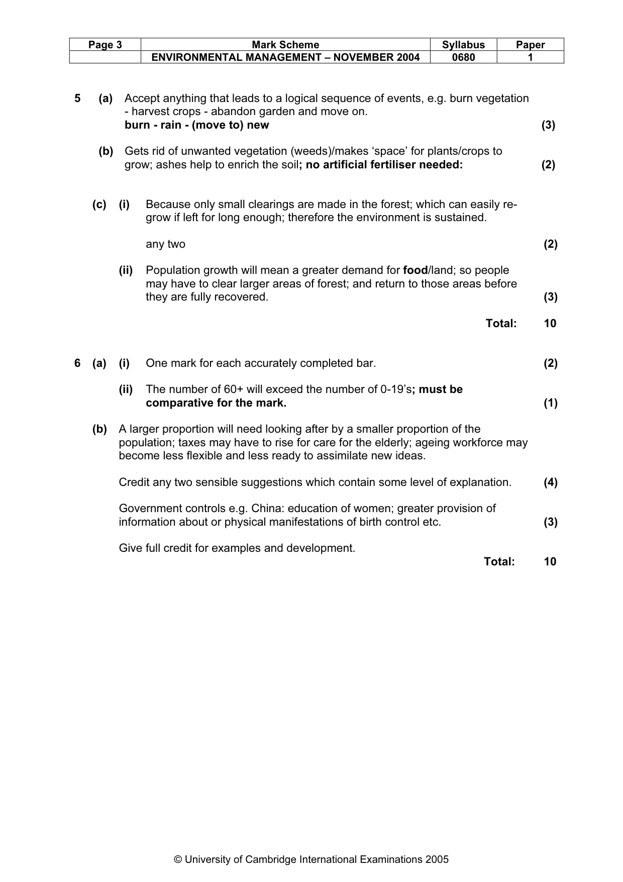 Mark scheme, page 6 of 6
