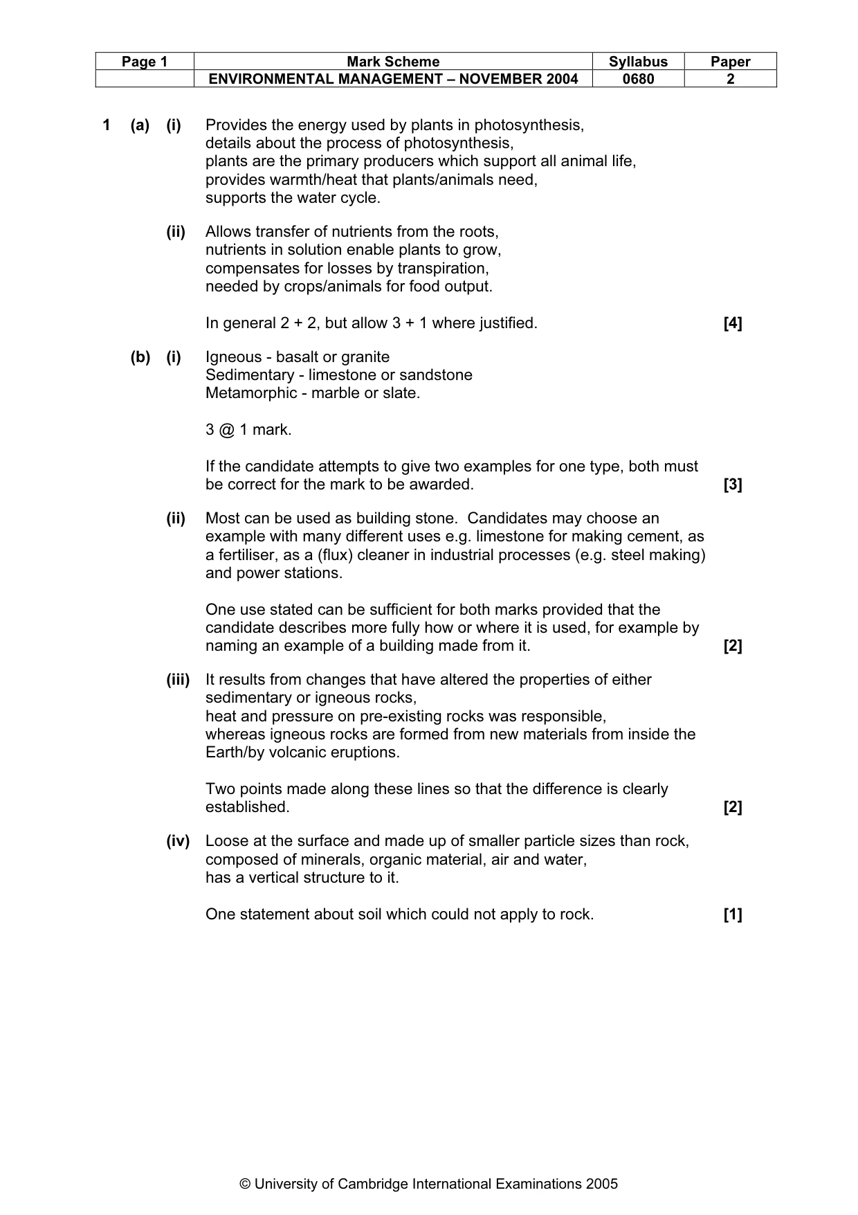 Mark scheme, page 4 of 9