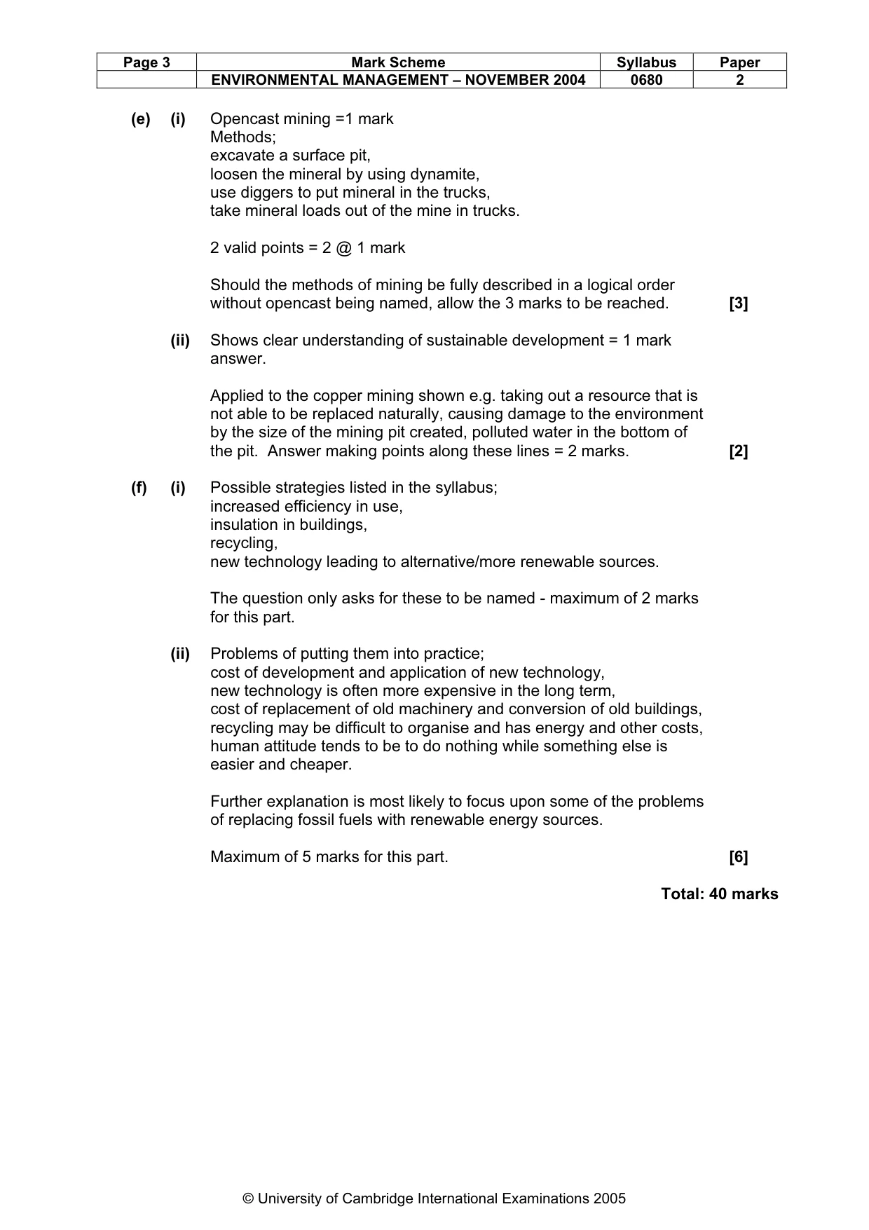 Mark scheme, page 6 of 9