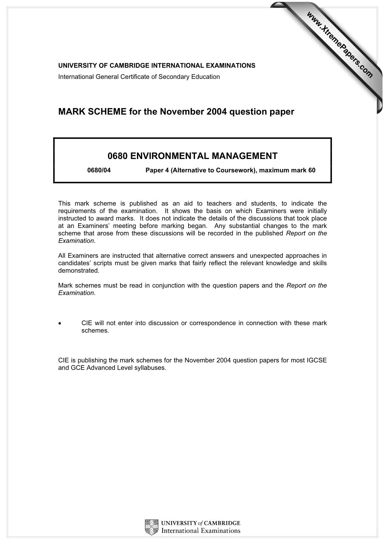 Mark scheme, page 1 of 5