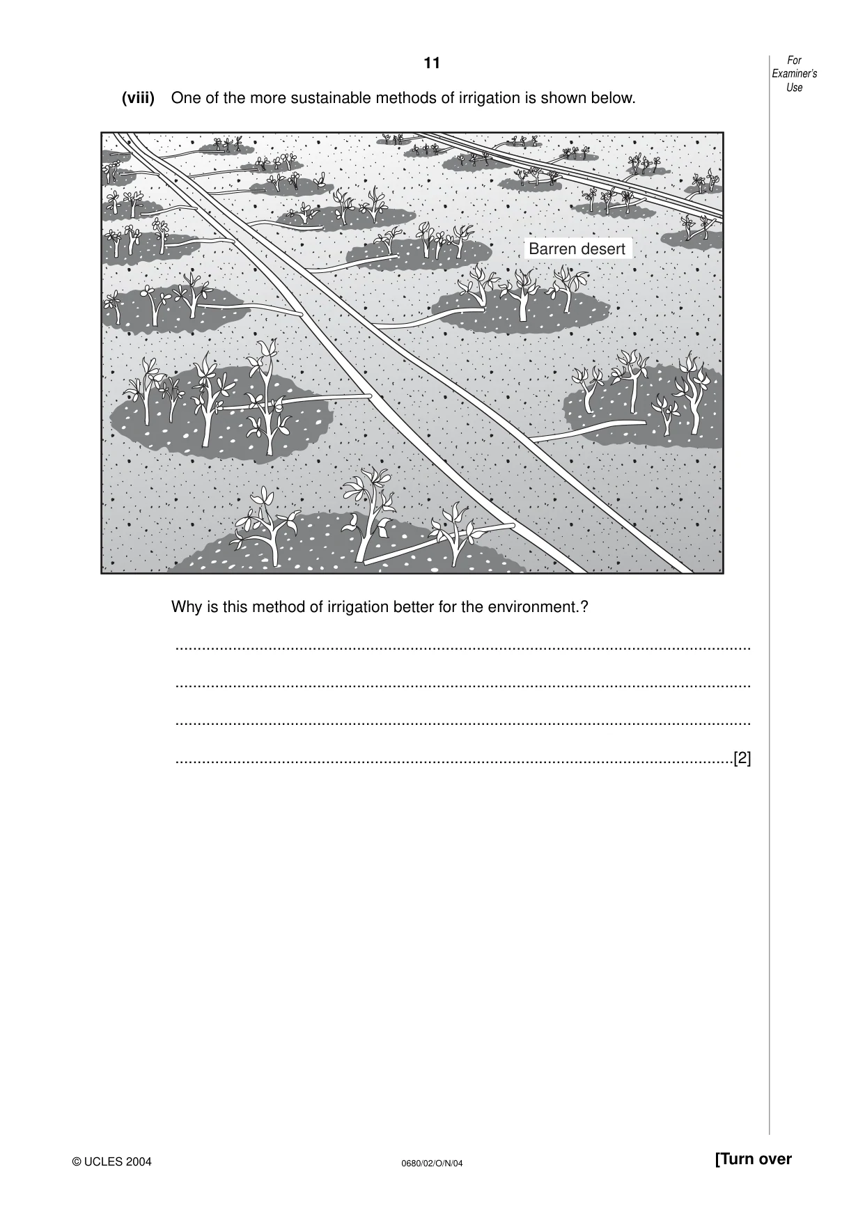 Cambridge IGCSE Environmental Management 0680 2004 Oct/Nov Paper 2 · Variant 1 question paper, page 11 of 16