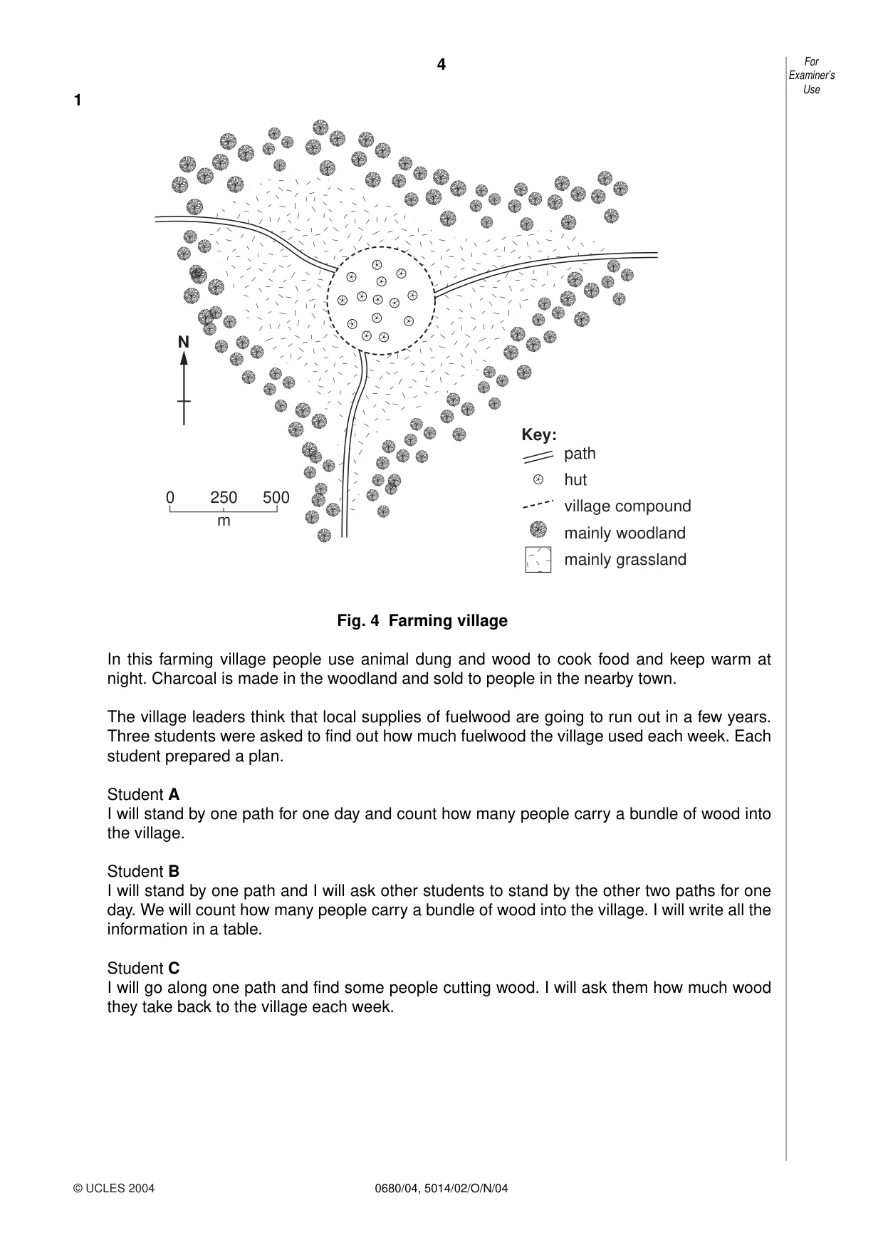 Cambridge IGCSE Environmental Management 0680 2004 Oct/Nov Paper 4 · Variant 1 question paper, page 4 of 16
