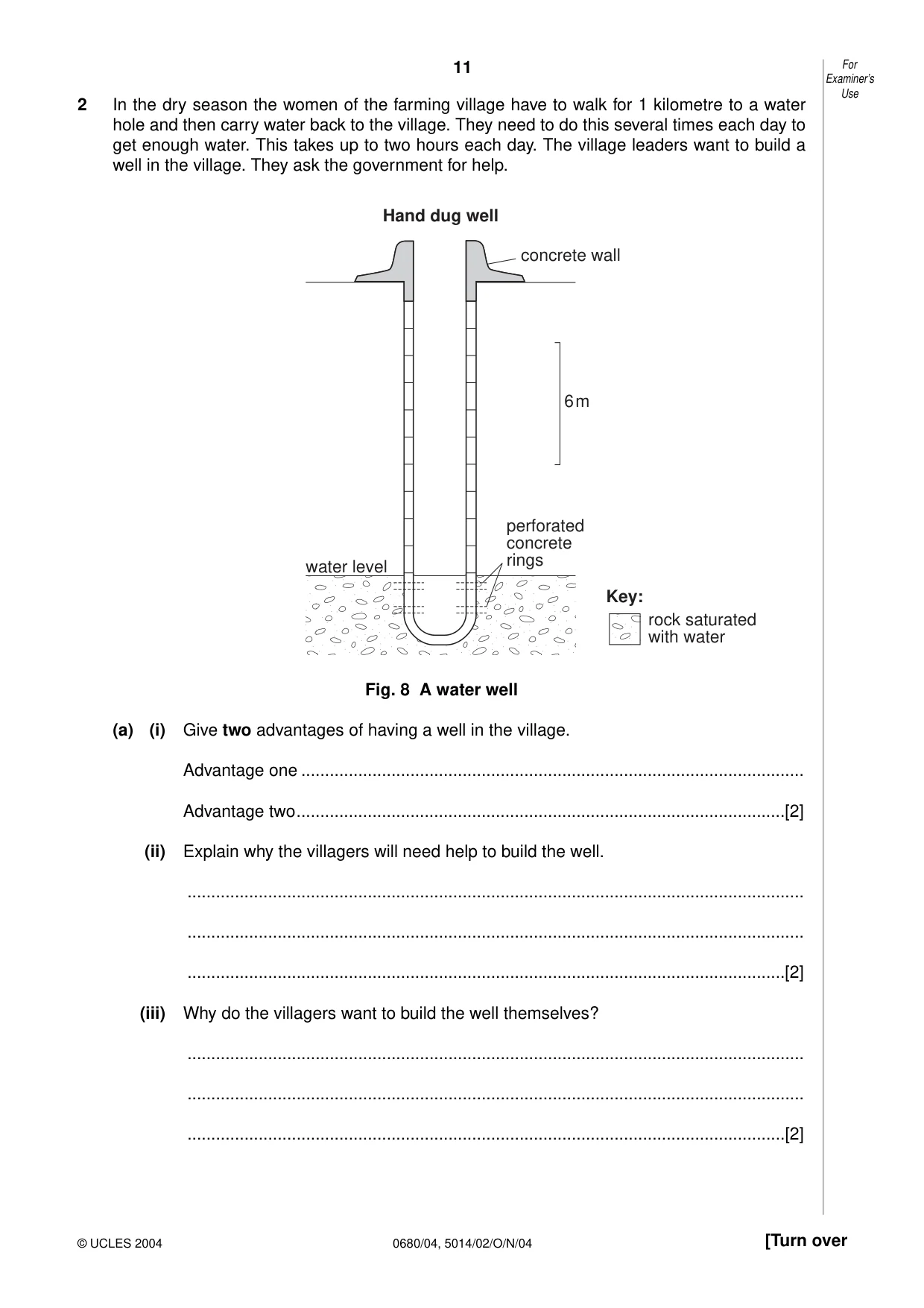 Cambridge IGCSE Environmental Management 0680 2004 Oct/Nov Paper 4 · Variant 1 question paper, page 11 of 16