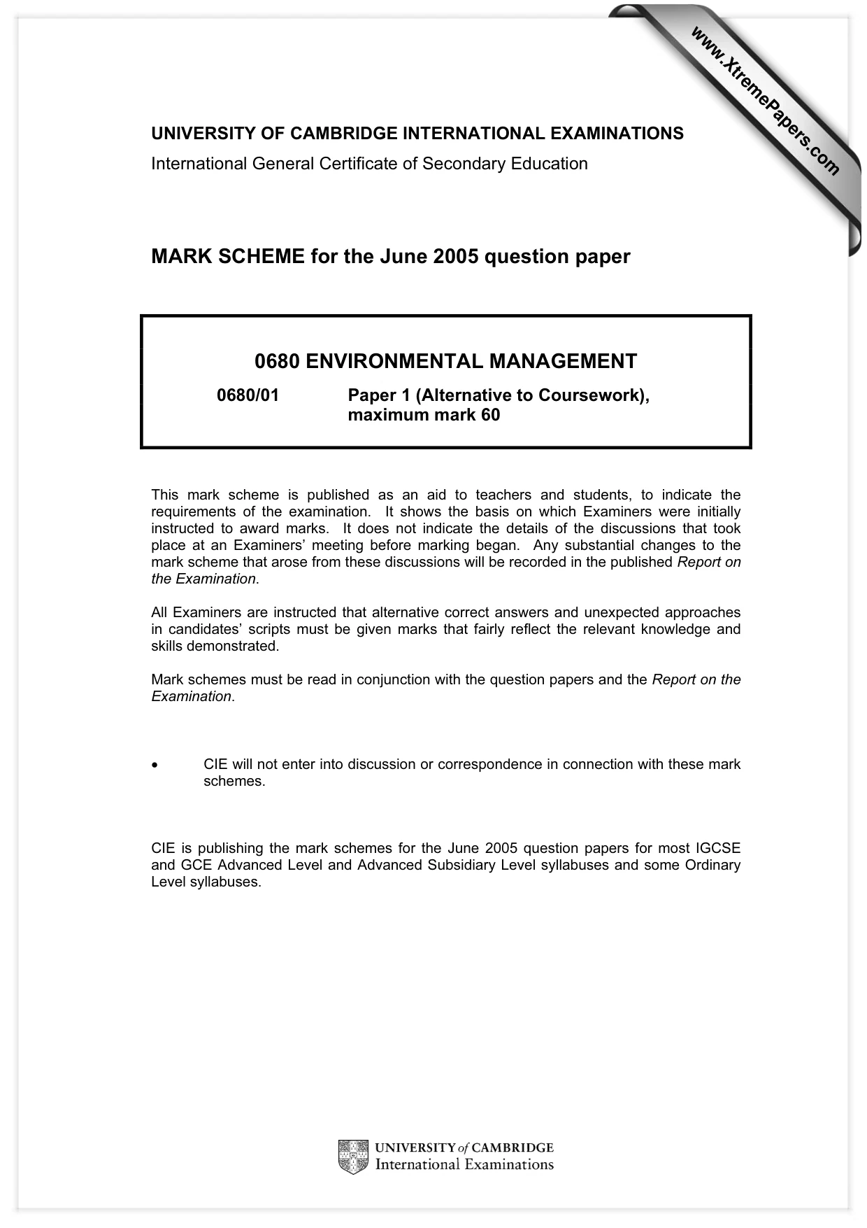 Mark scheme, page 1 of 6