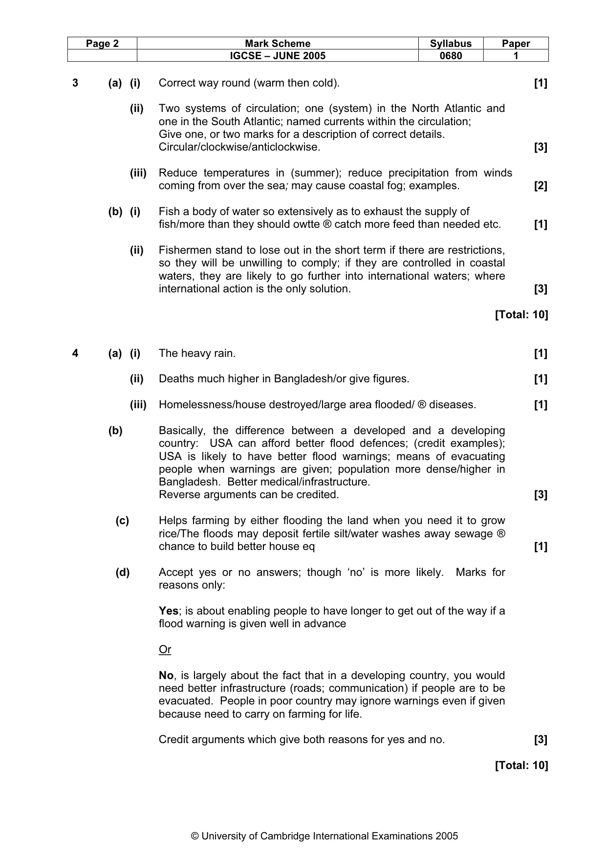 Mark scheme, page 5 of 6