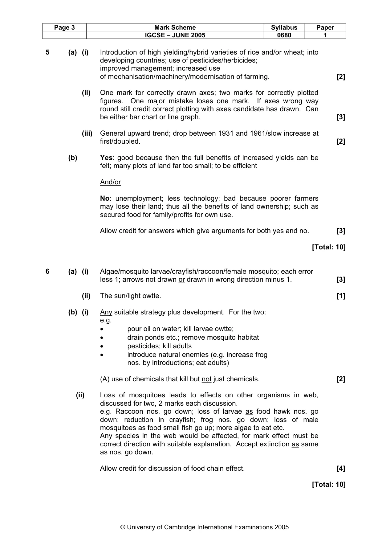 Mark scheme, page 6 of 6