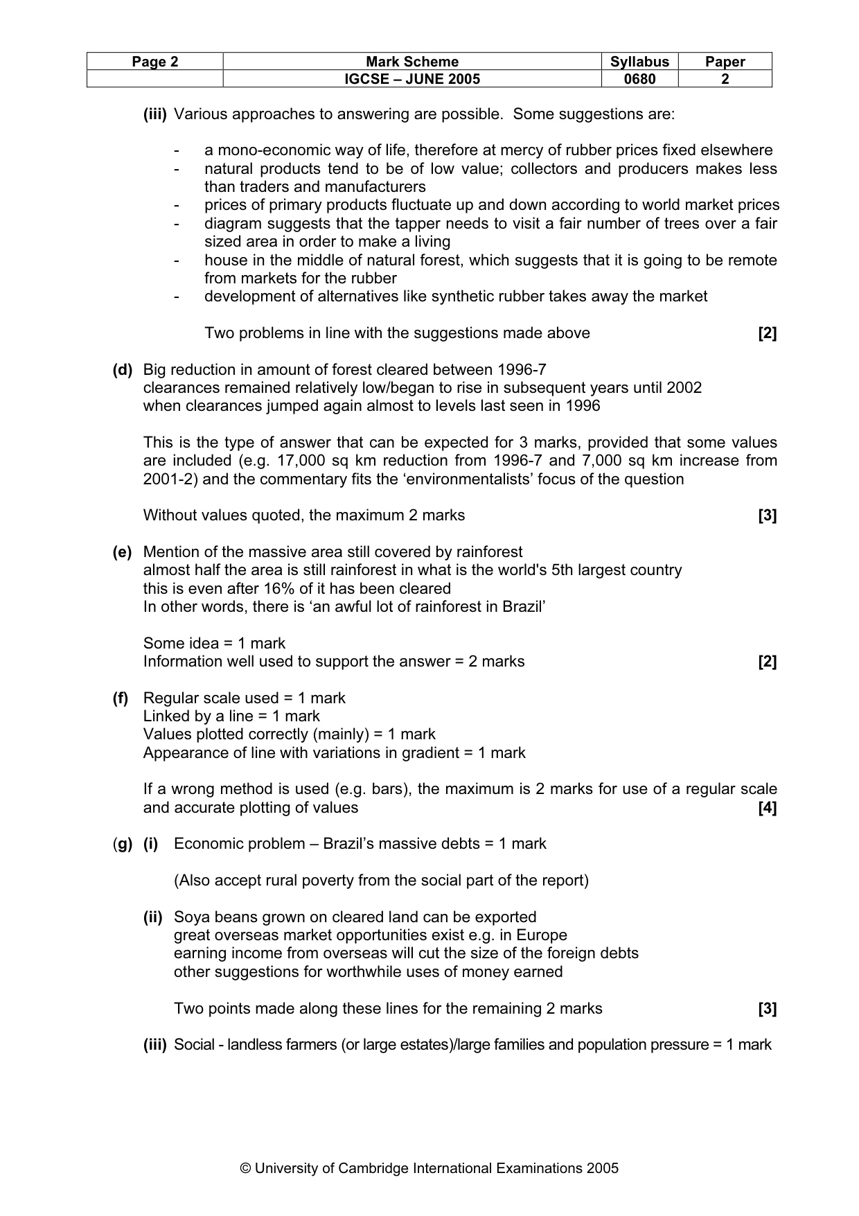 Mark scheme, page 5 of 8