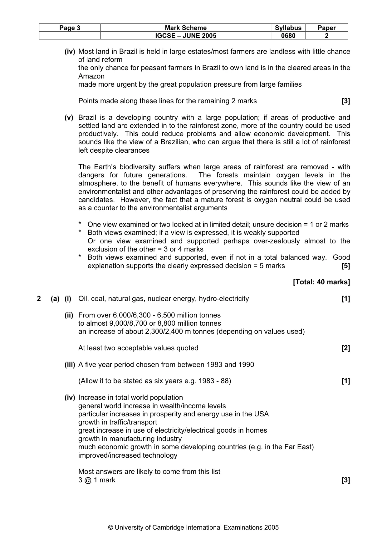 Mark scheme, page 6 of 8