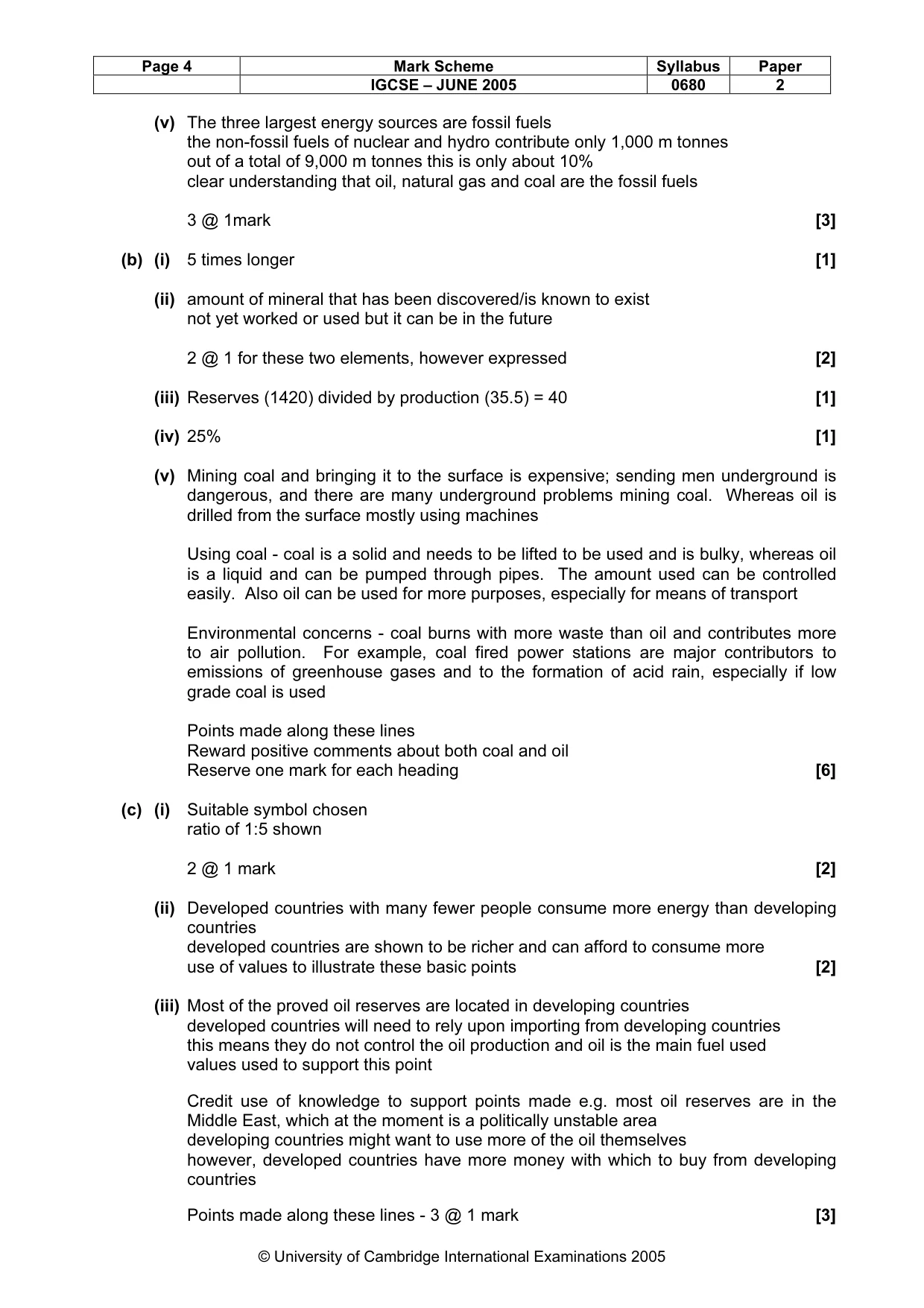 Mark scheme, page 7 of 8