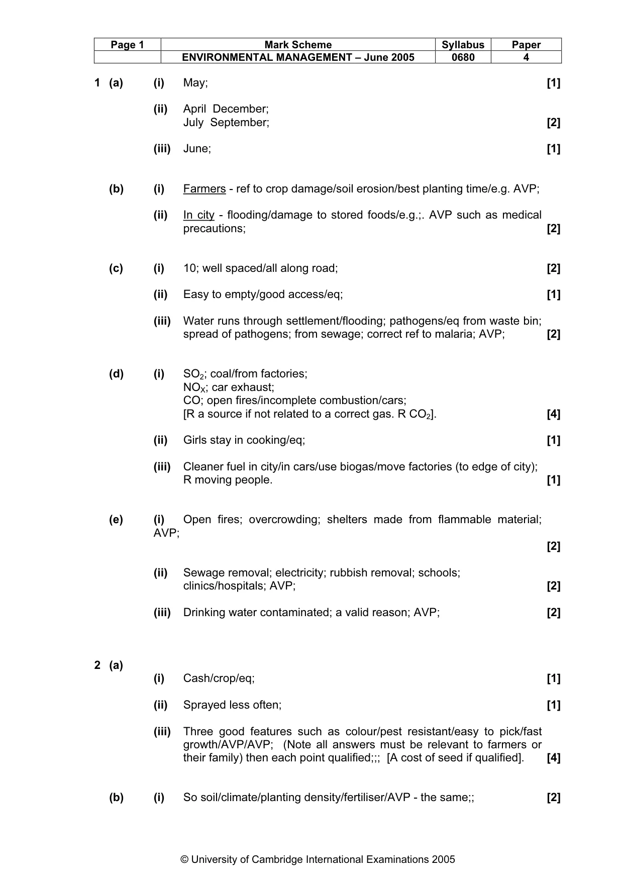 Mark scheme, page 4 of 5