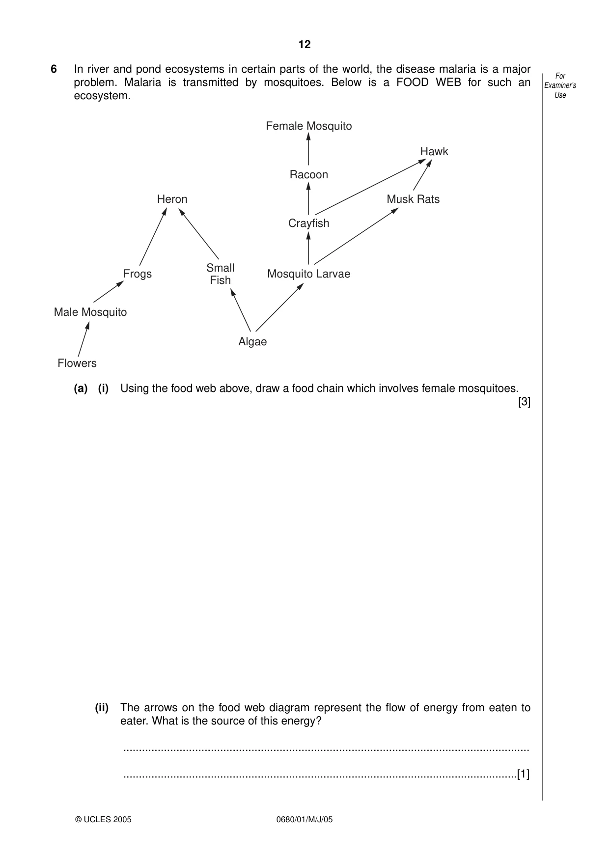 Cambridge IGCSE Environmental Management 0680 2005 May/June Paper 1 · Variant 1 question paper, page 12 of 16