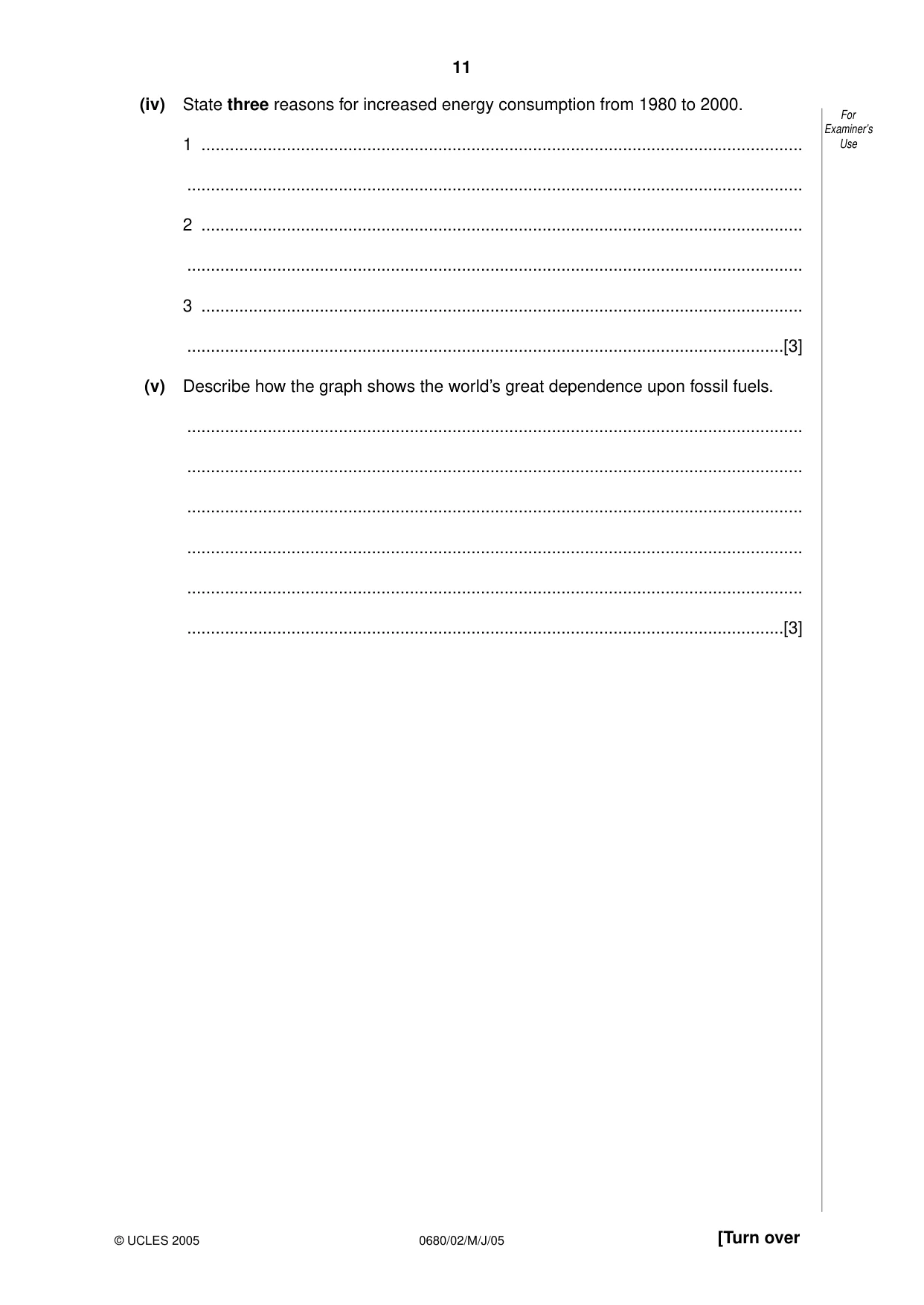 Cambridge IGCSE Environmental Management 0680 2005 May/June Paper 2 · Variant 1 question paper, page 11 of 16