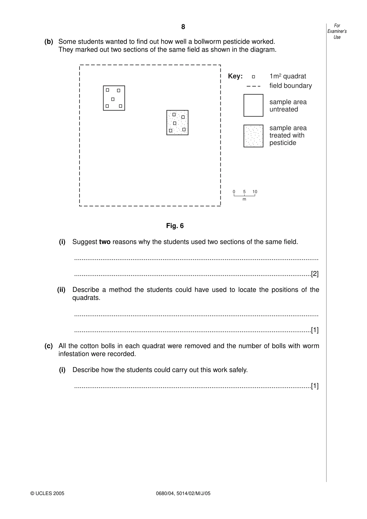 Cambridge IGCSE Environmental Management 0680 2005 May/June Paper 4 · Variant 1 question paper, page 8 of 16