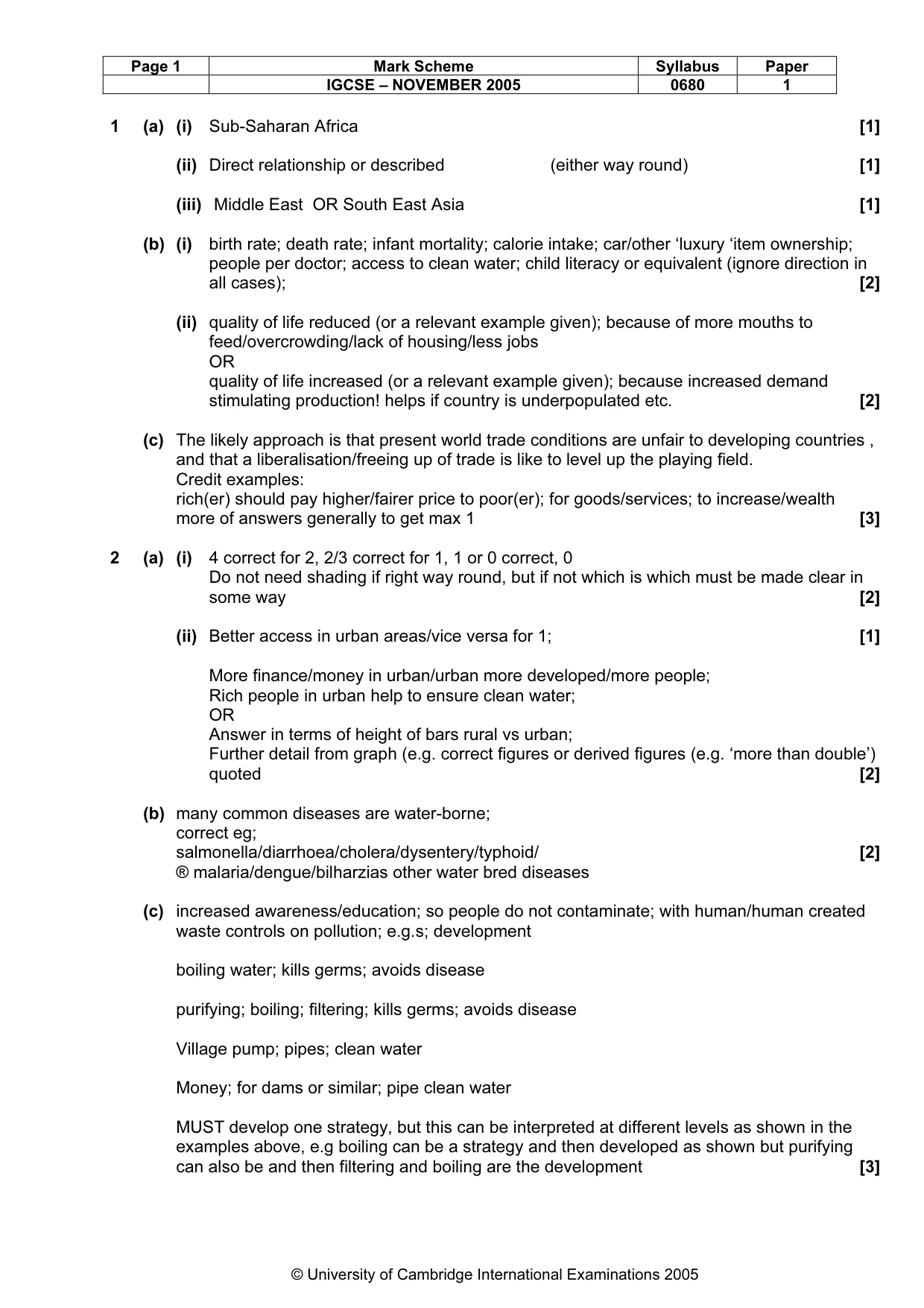 Mark scheme, page 2 of 4