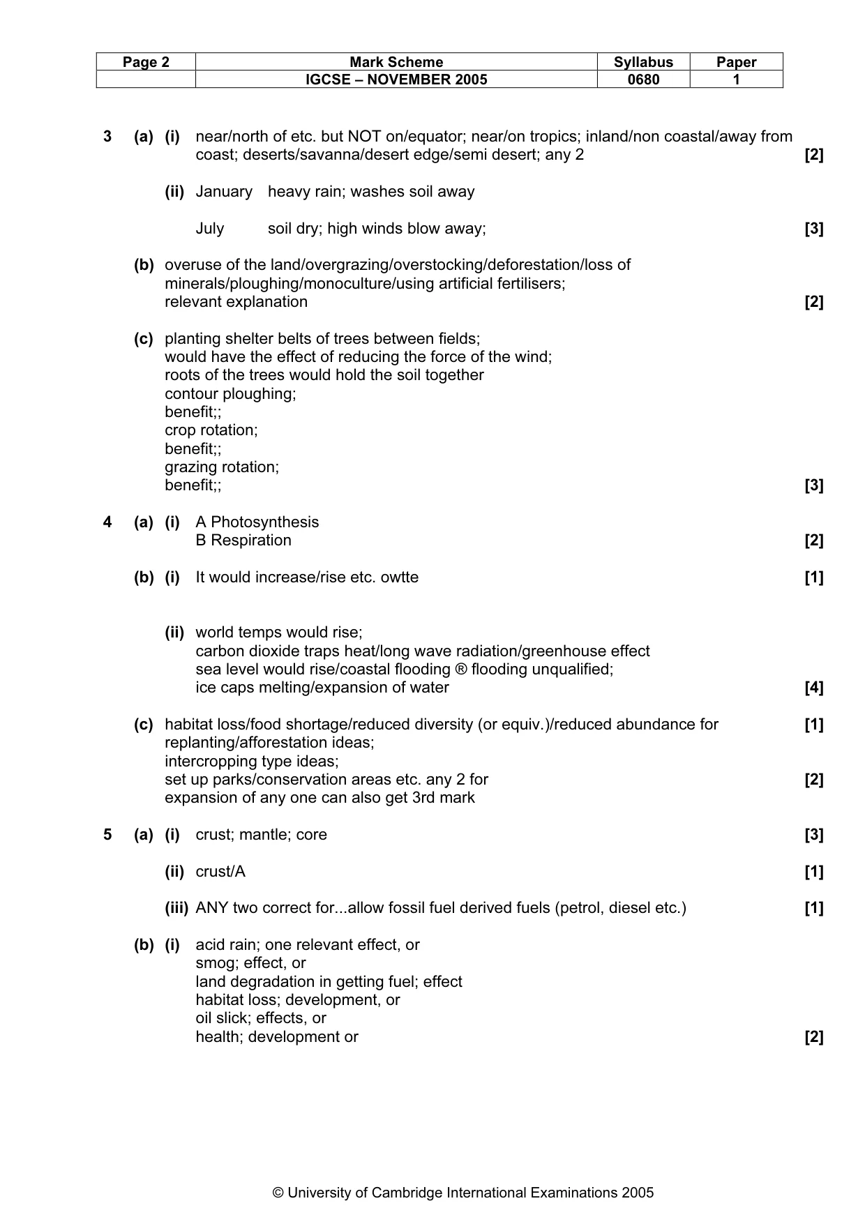 Mark scheme, page 3 of 4