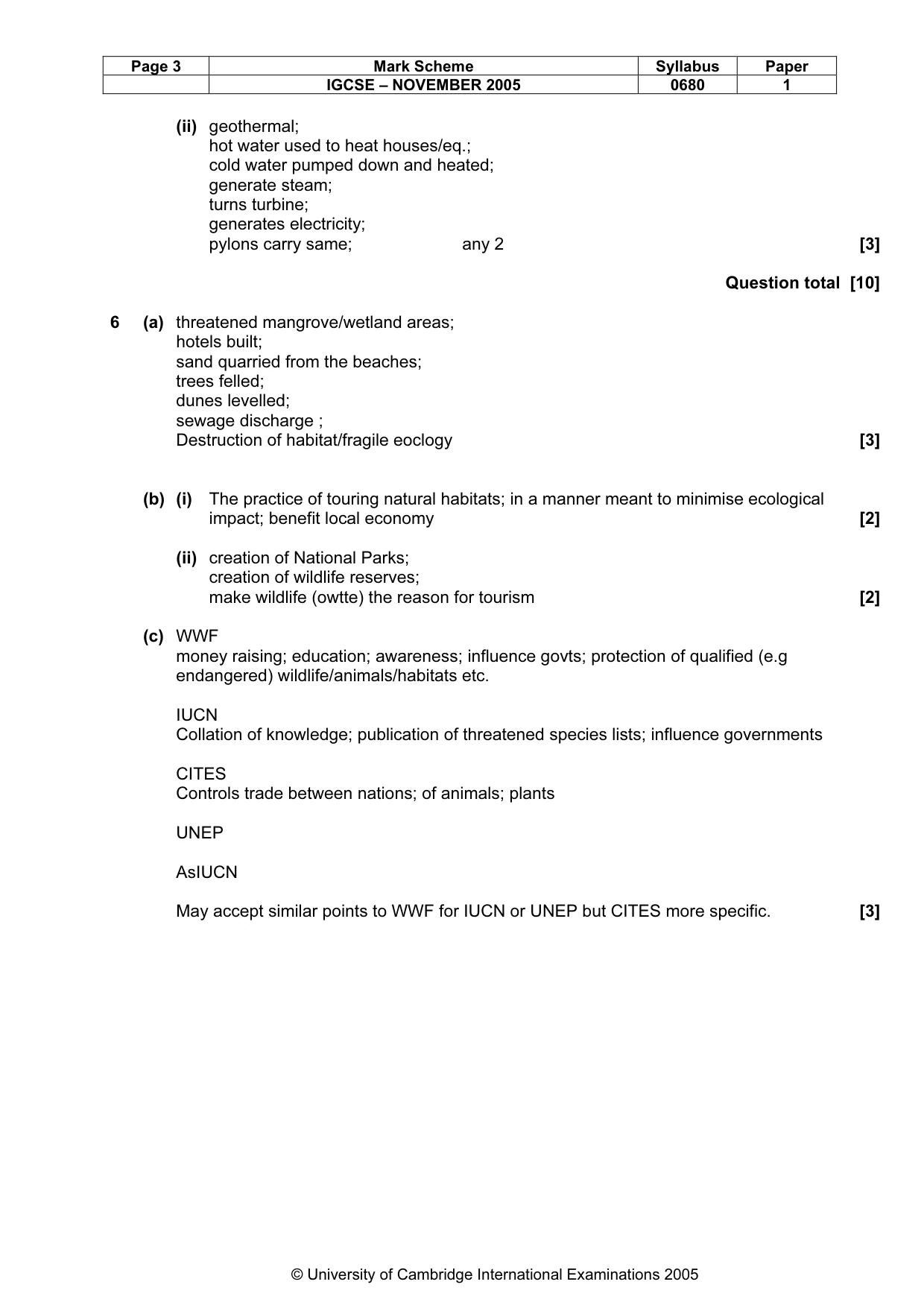 Mark scheme, page 4 of 4