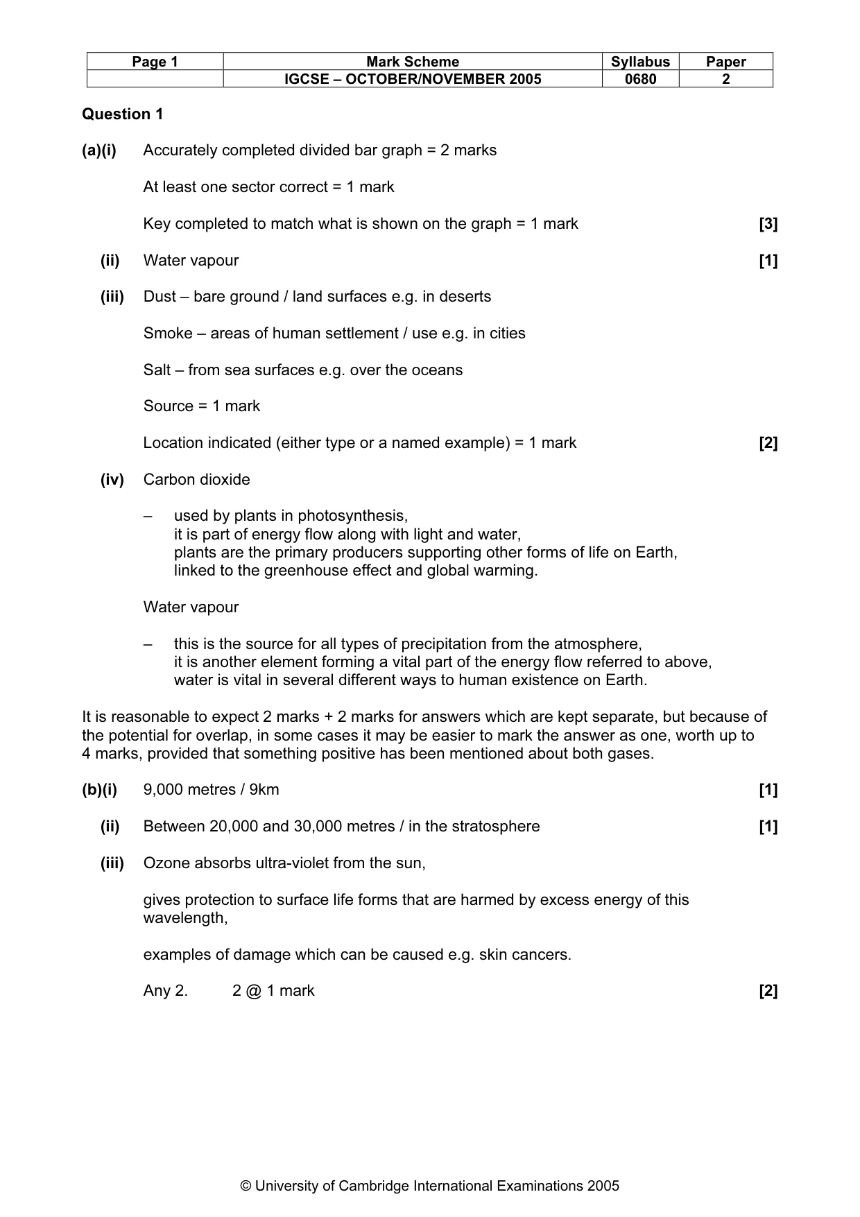 Mark scheme, page 2 of 7