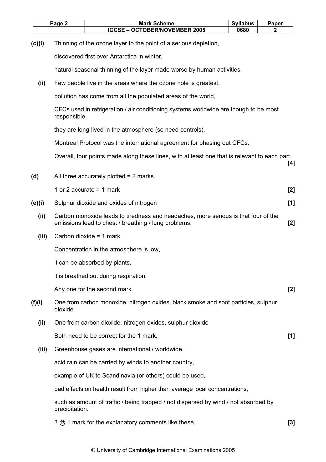 Mark scheme, page 3 of 7