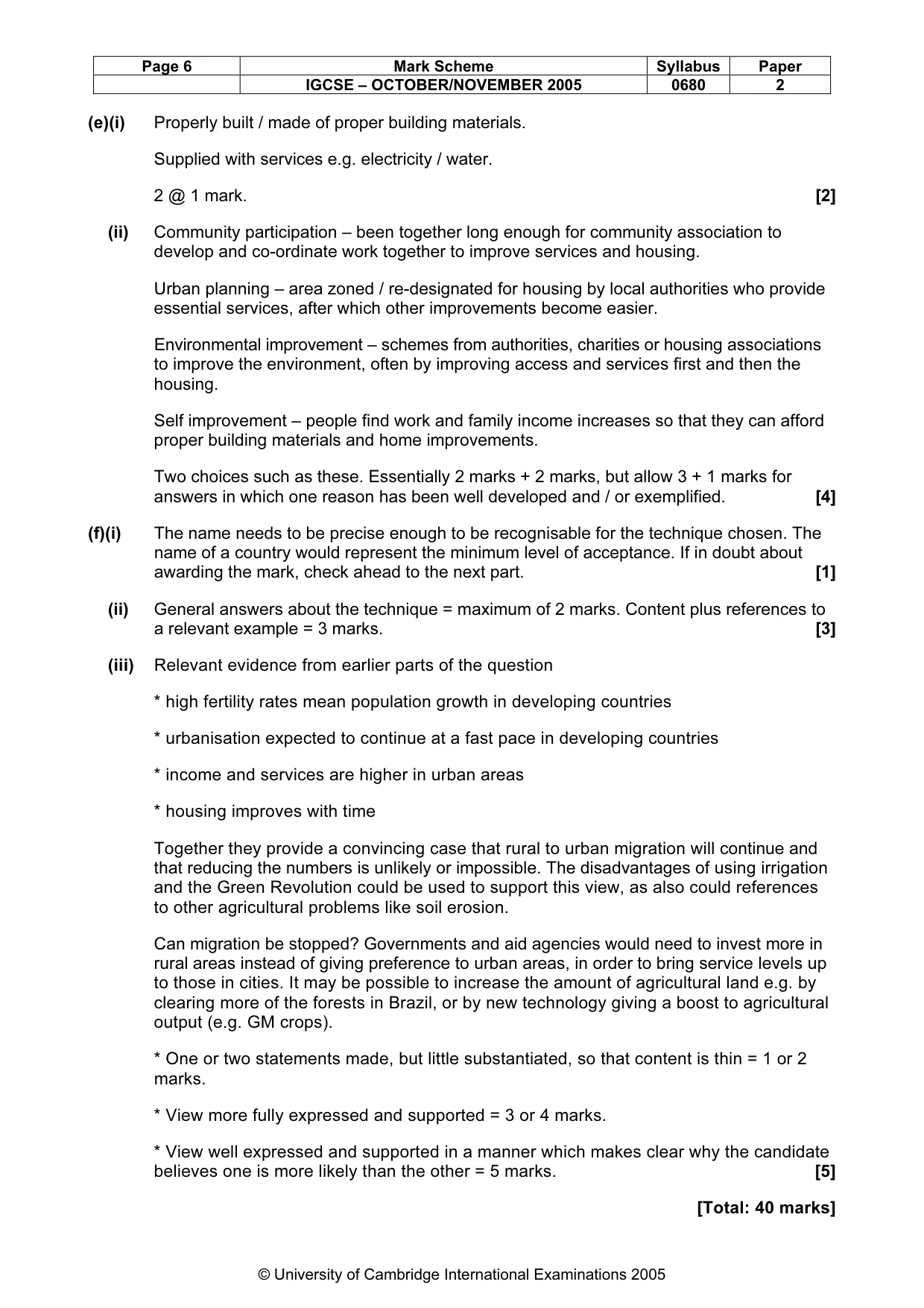 Mark scheme, page 7 of 7