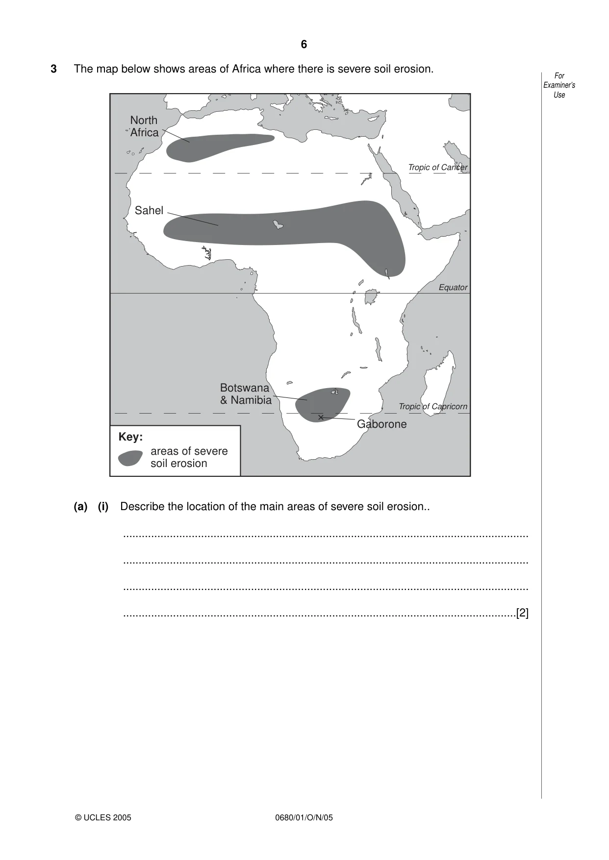 Cambridge IGCSE Environmental Management 0680 2005 Oct/Nov Paper 1 · Variant 1 question paper, page 6 of 16