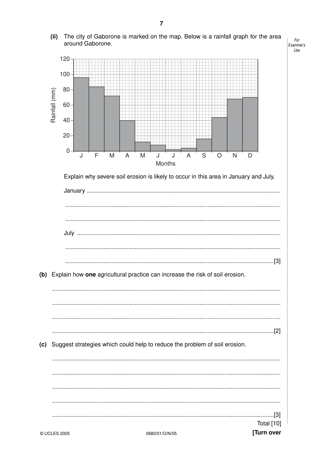 Cambridge IGCSE Environmental Management 0680 2005 Oct/Nov Paper 1 · Variant 1 question paper, page 7 of 16