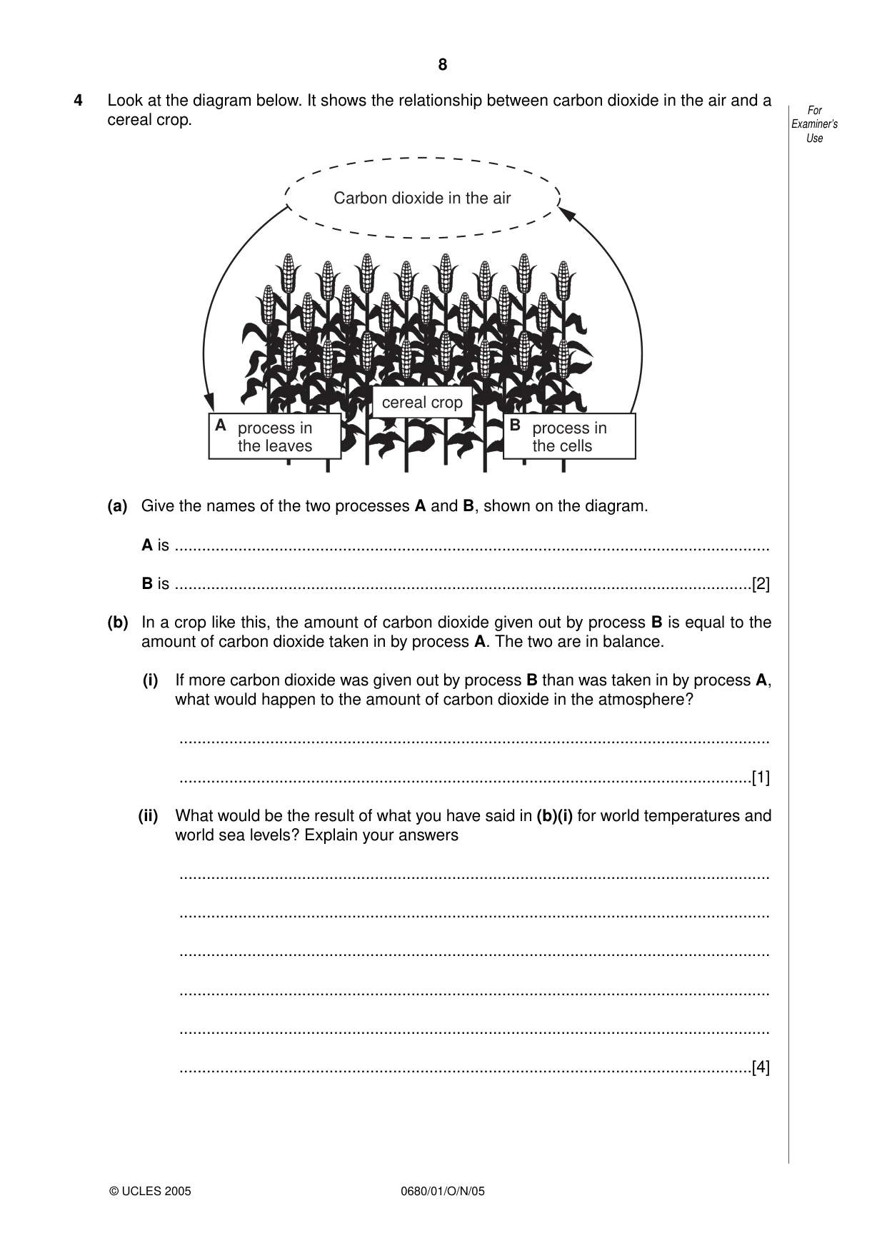 Cambridge IGCSE Environmental Management 0680 2005 Oct/Nov Paper 1 · Variant 1 question paper, page 8 of 16