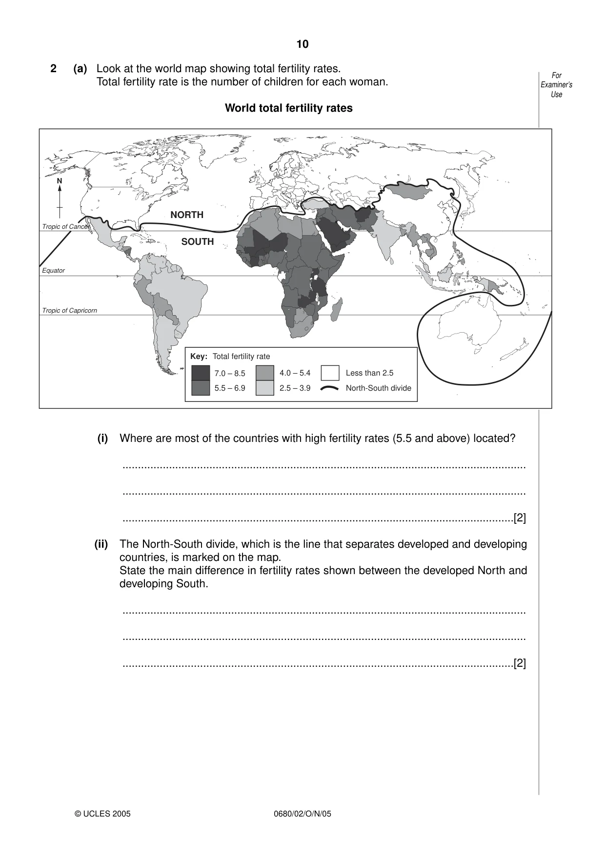 Cambridge IGCSE Environmental Management 0680 2005 Oct/Nov Paper 2 · Variant 1 question paper, page 10 of 16