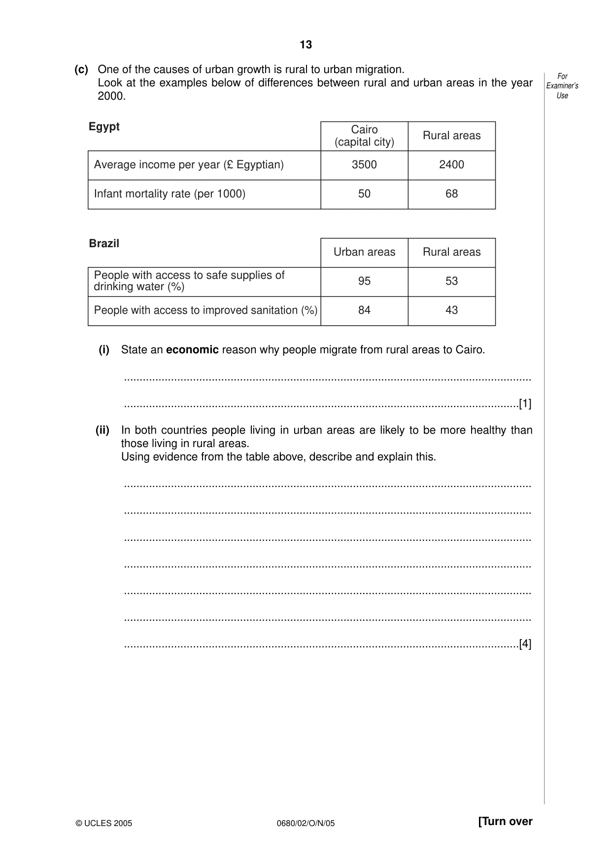 Cambridge IGCSE Environmental Management 0680 2005 Oct/Nov Paper 2 · Variant 1 question paper, page 13 of 16
