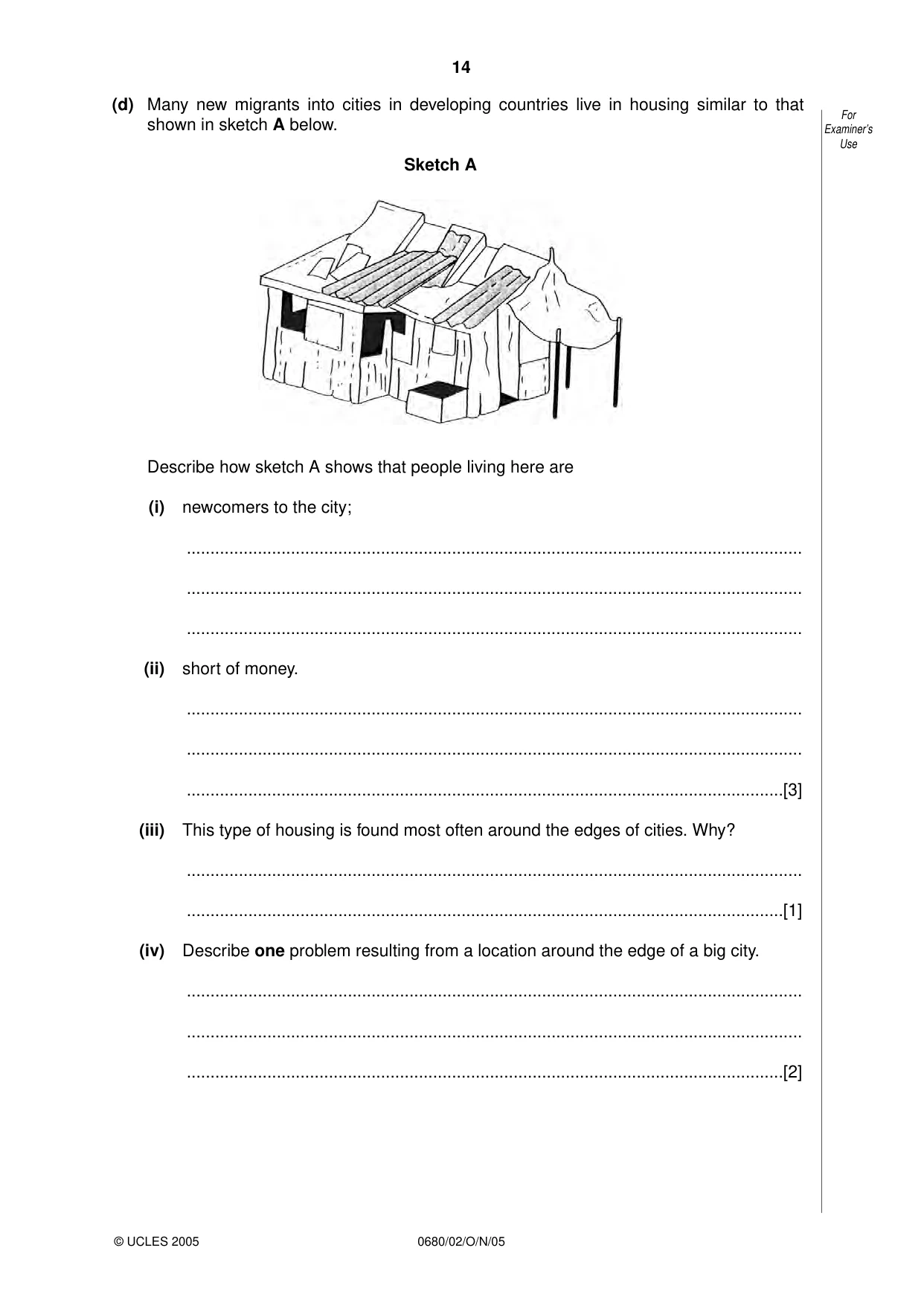 Cambridge IGCSE Environmental Management 0680 2005 Oct/Nov Paper 2 · Variant 1 question paper, page 14 of 16