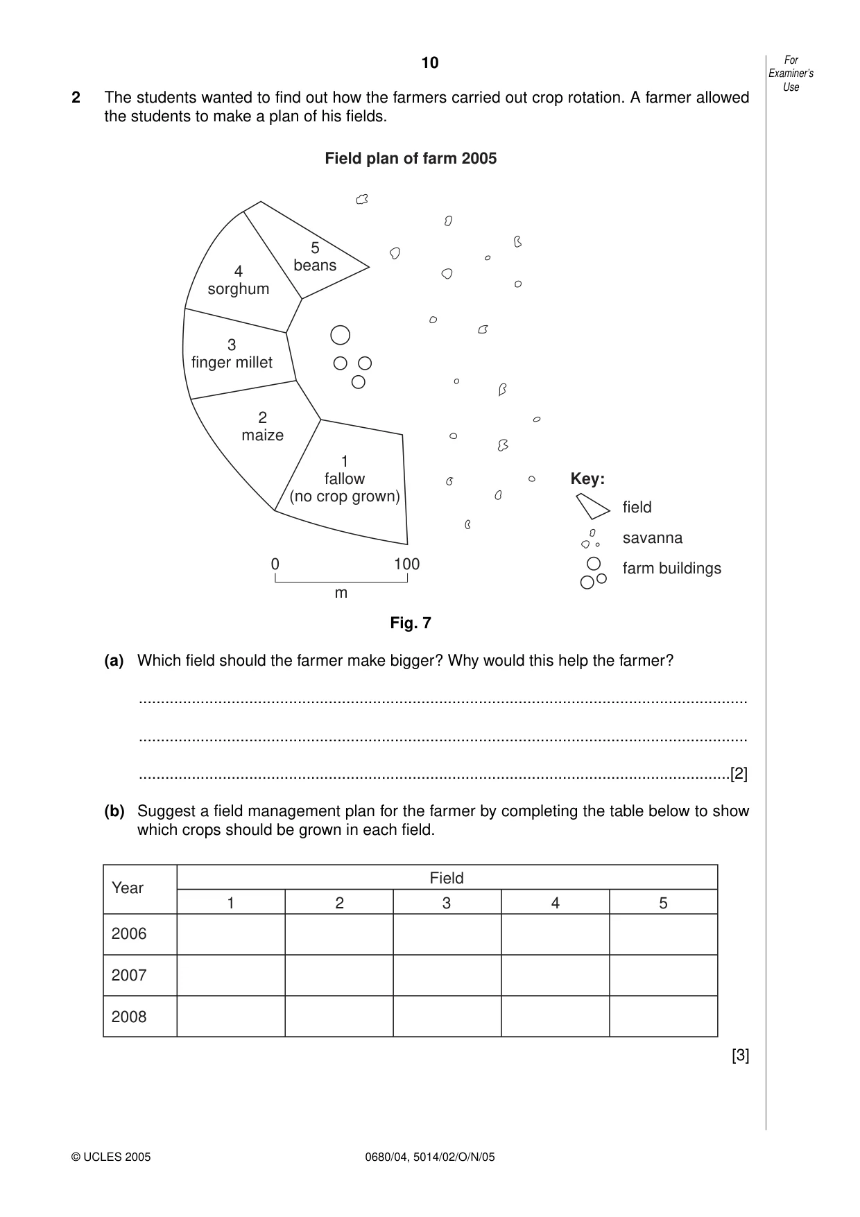 Cambridge IGCSE Environmental Management 0680 2005 Oct/Nov Paper 4 · Variant 1 question paper, page 10 of 16