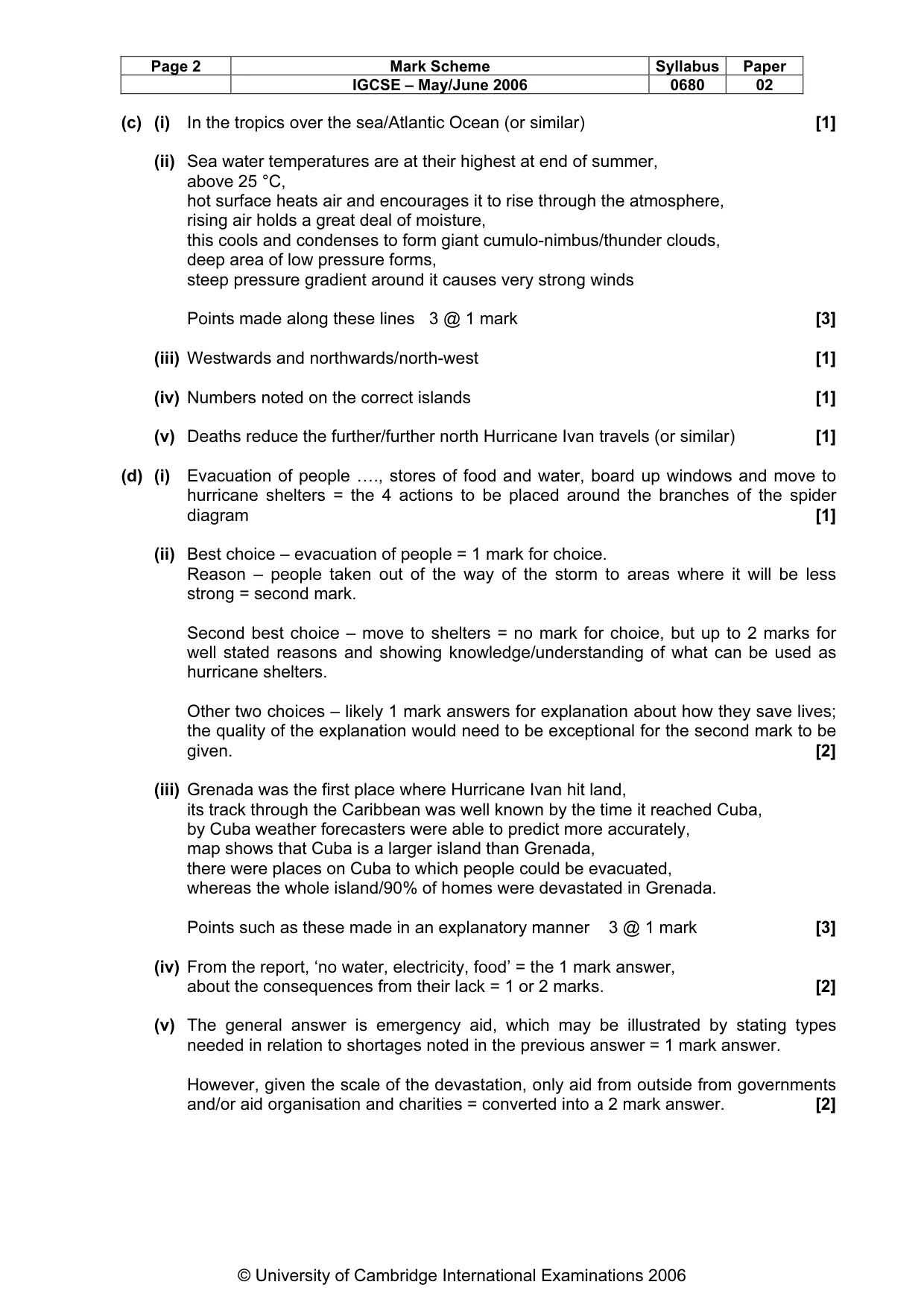 Mark scheme, page 3 of 7