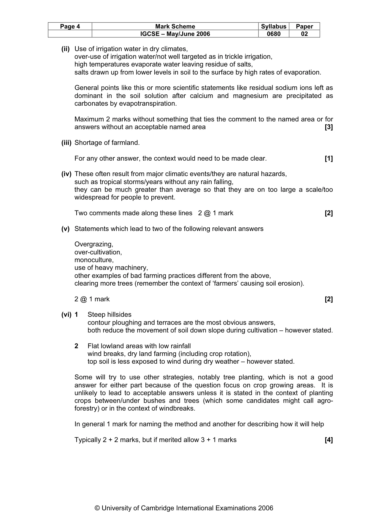 Mark scheme, page 5 of 7