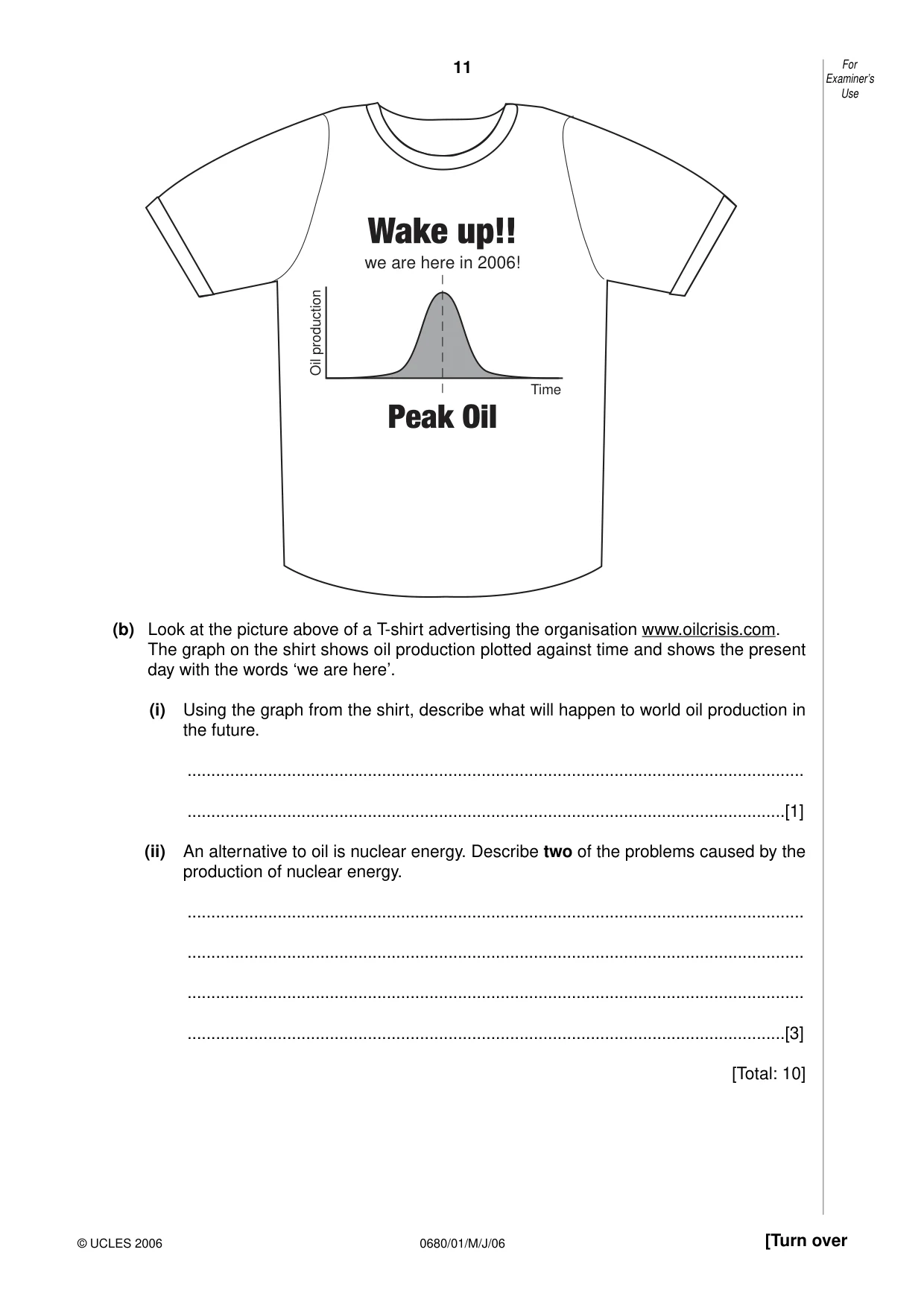 Cambridge IGCSE Environmental Management 0680 2006 May/June Paper 1 · Variant 1 question paper, page 11 of 16