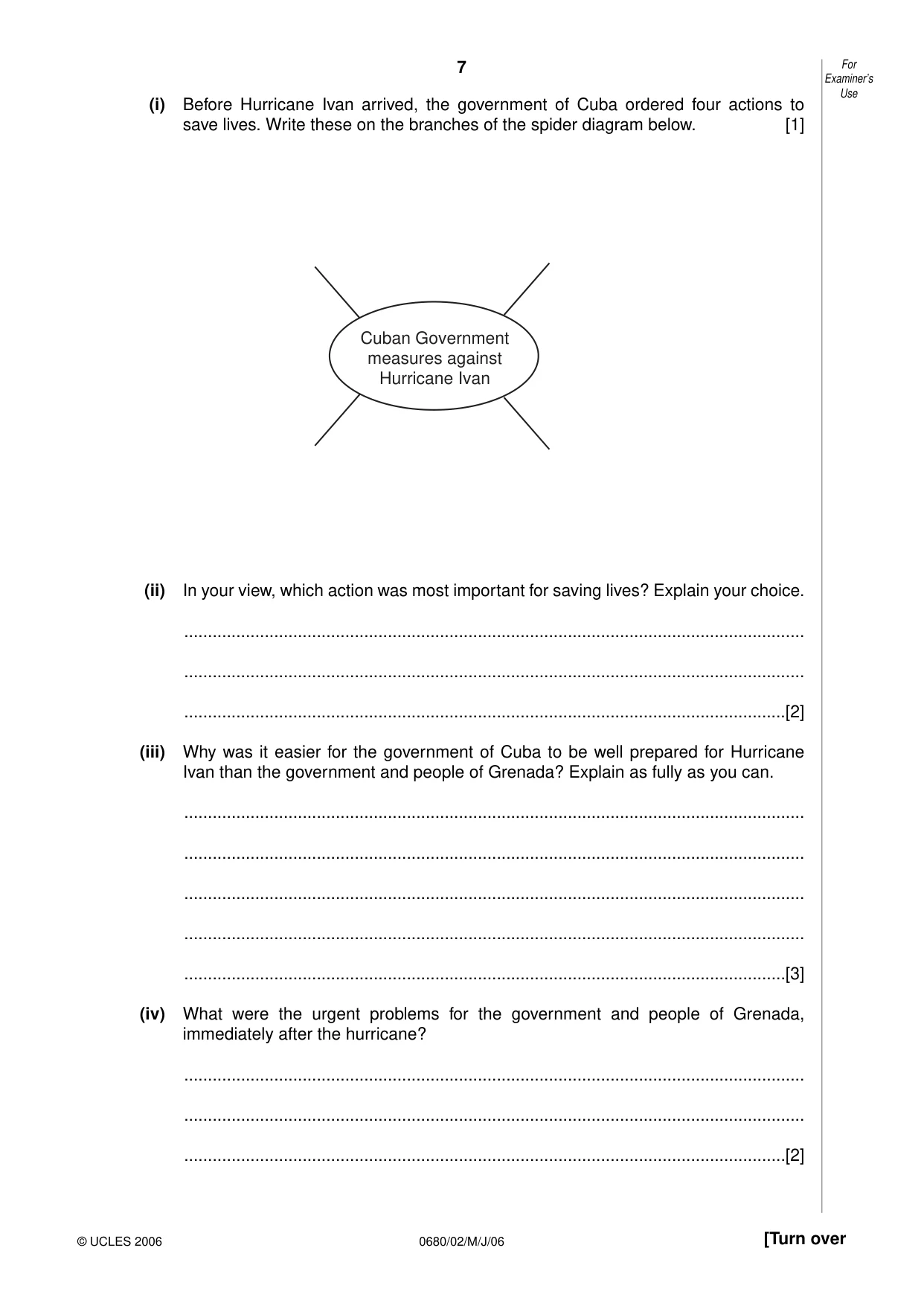 Cambridge IGCSE Environmental Management 0680 2006 May/June Paper 2 · Variant 1 question paper, page 7 of 16